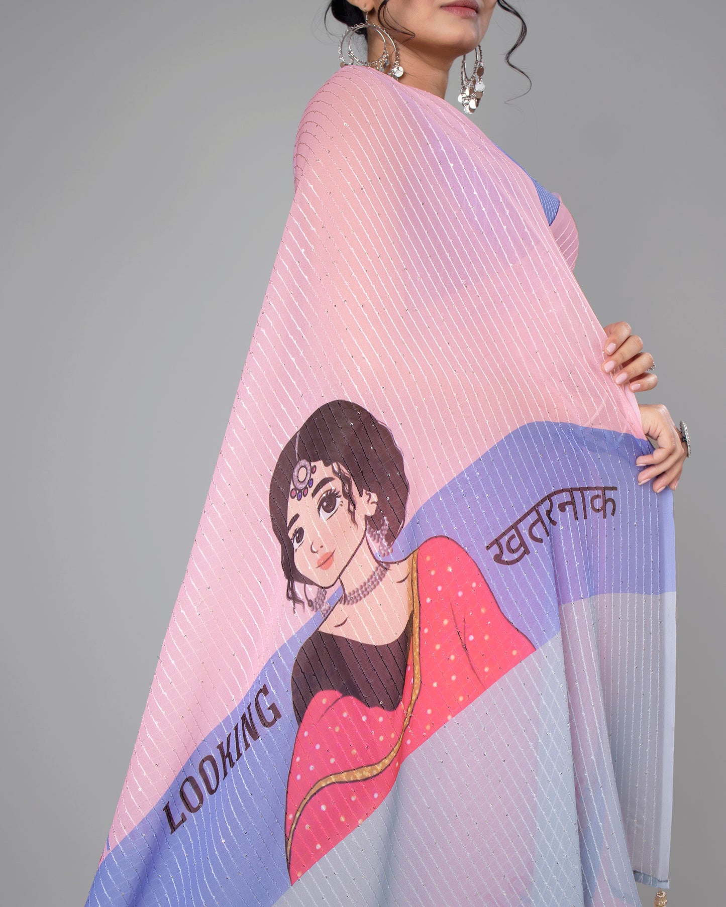 Trendy Quirky Designer Embroidery Pre-Draped Saree
