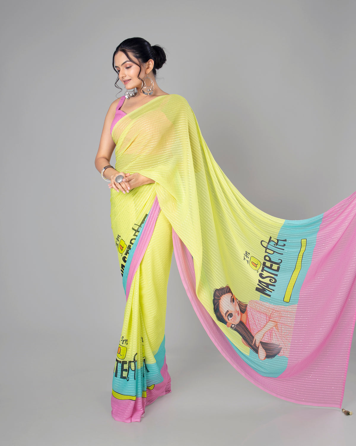 Bestselling Master Piece Designer Embroidery Pre-Draped Saree