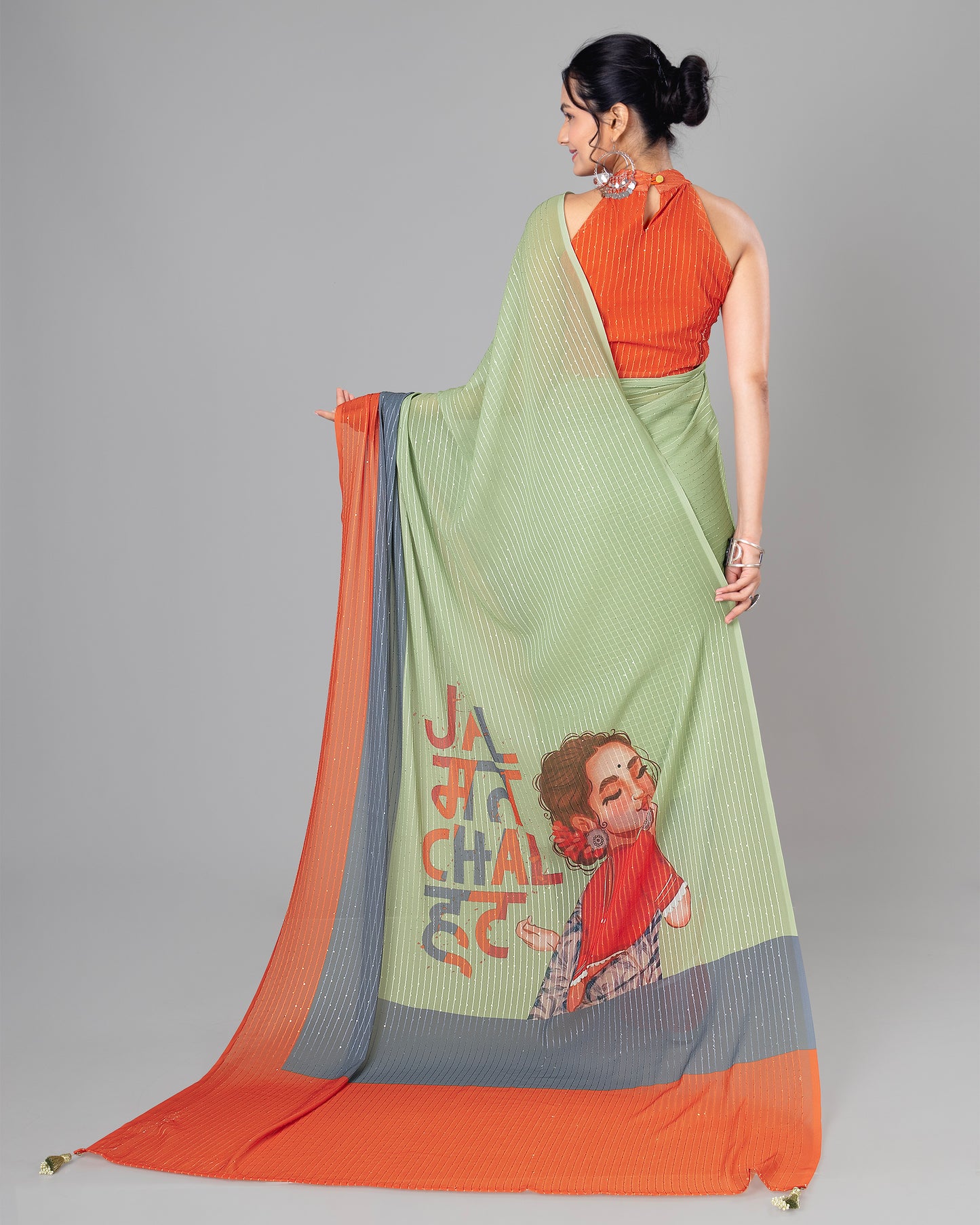 Exclusive Quirky Designer Embroidery Pre-Draped Saree