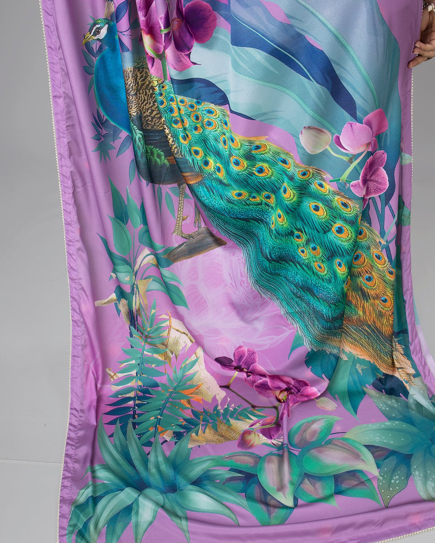 Charming Peacock Designer Pre-Draped Silk Saree