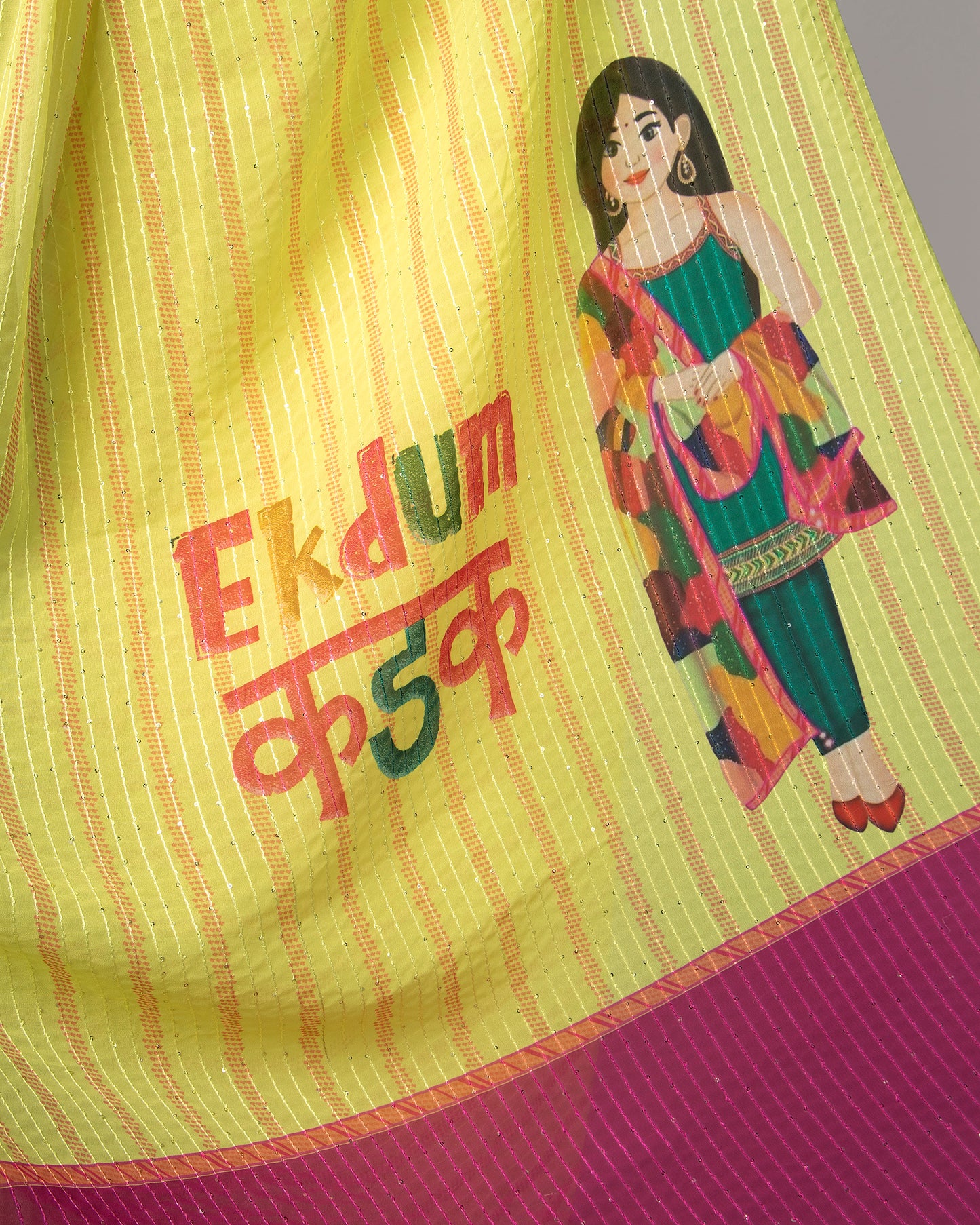 Ek Dum Kadak Quirk Pre-Draped Layered Saree