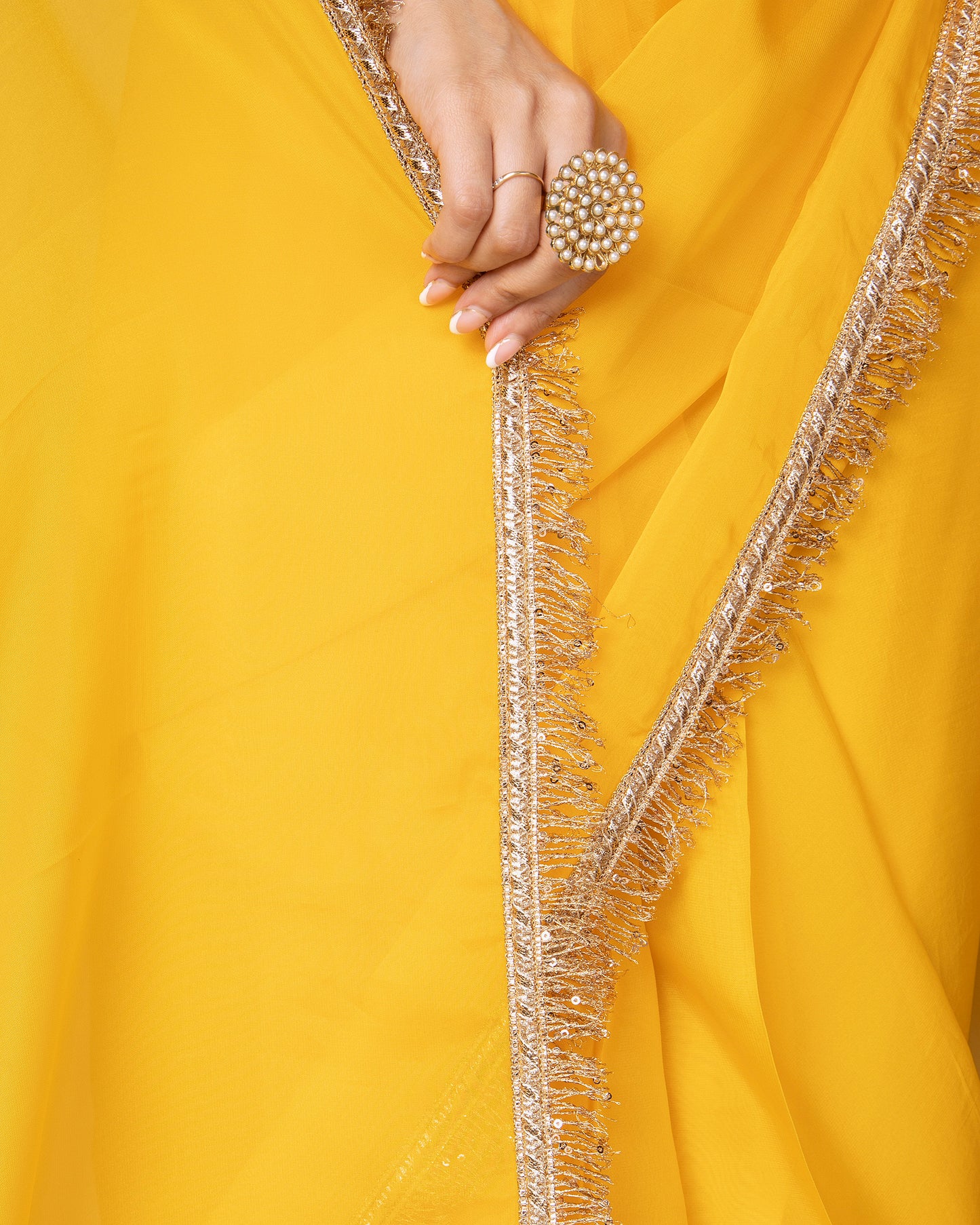 Lace-Trimmed Pure Organza Saree for Any Occasion