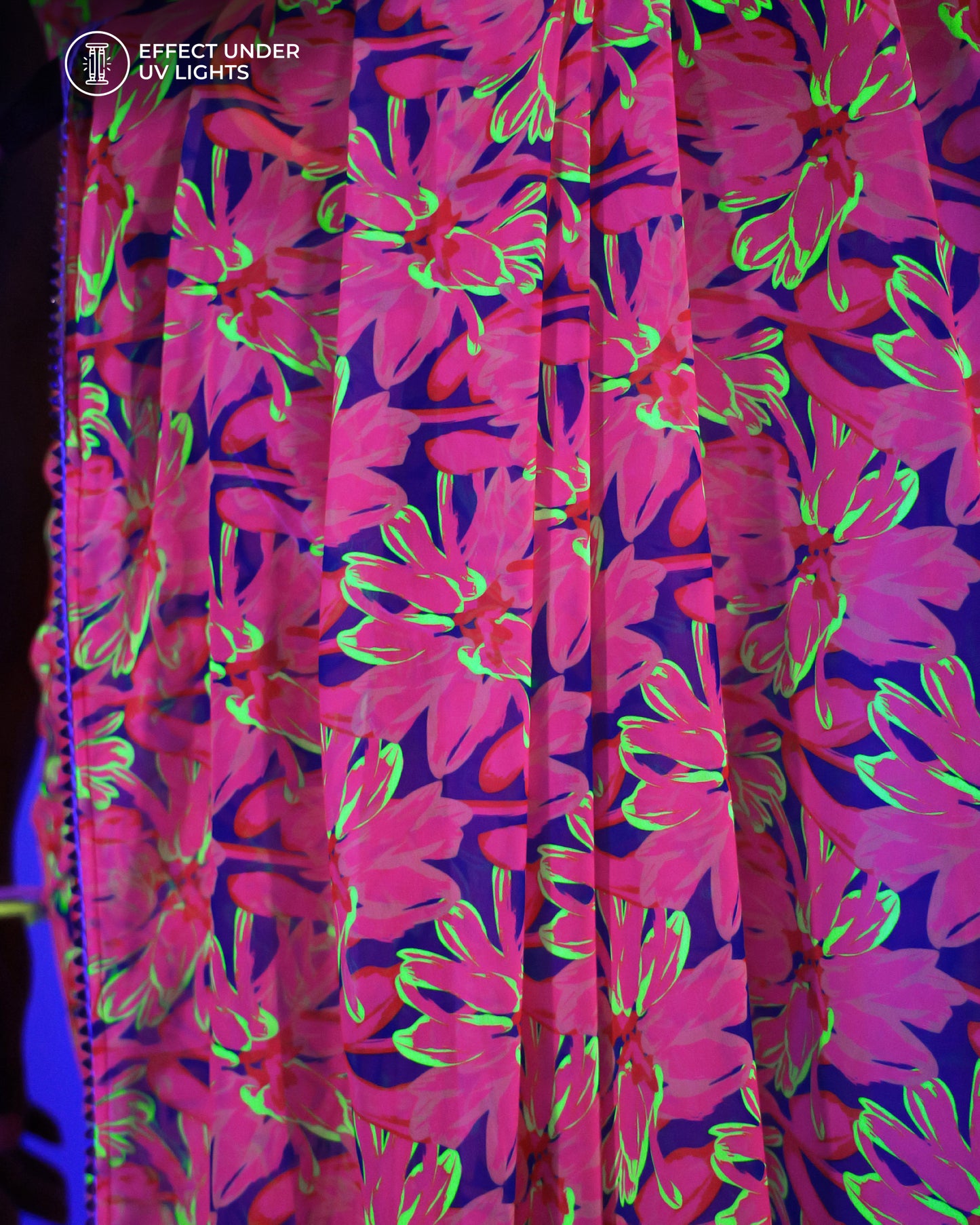 Floral Fiesta: A Playful Floral Neon Georgette Saree