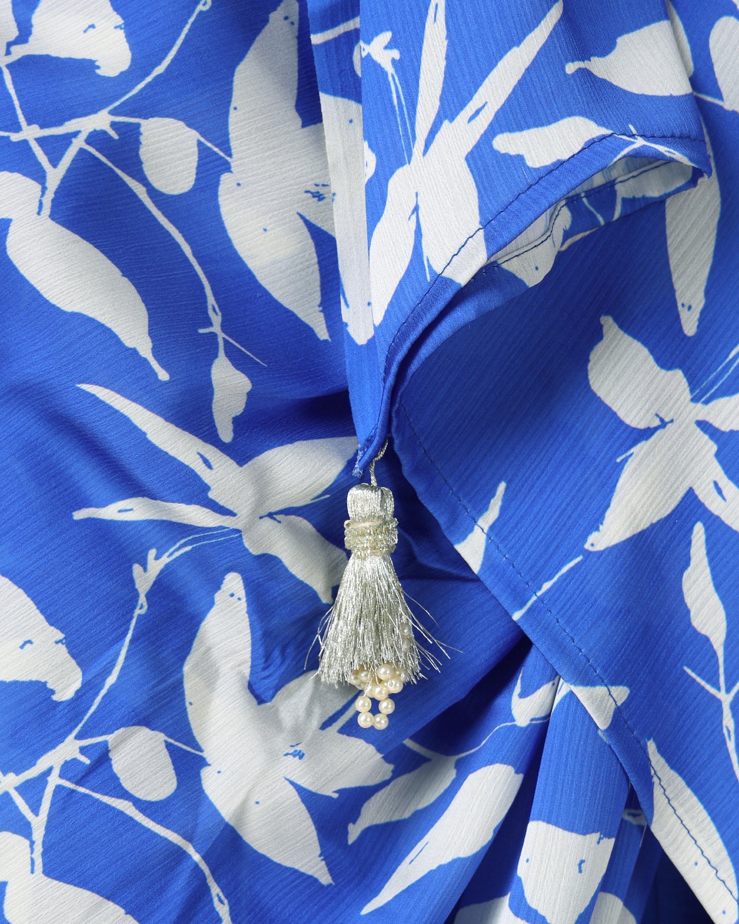 The Royal Touch: Floral Chiffon Satin Saree