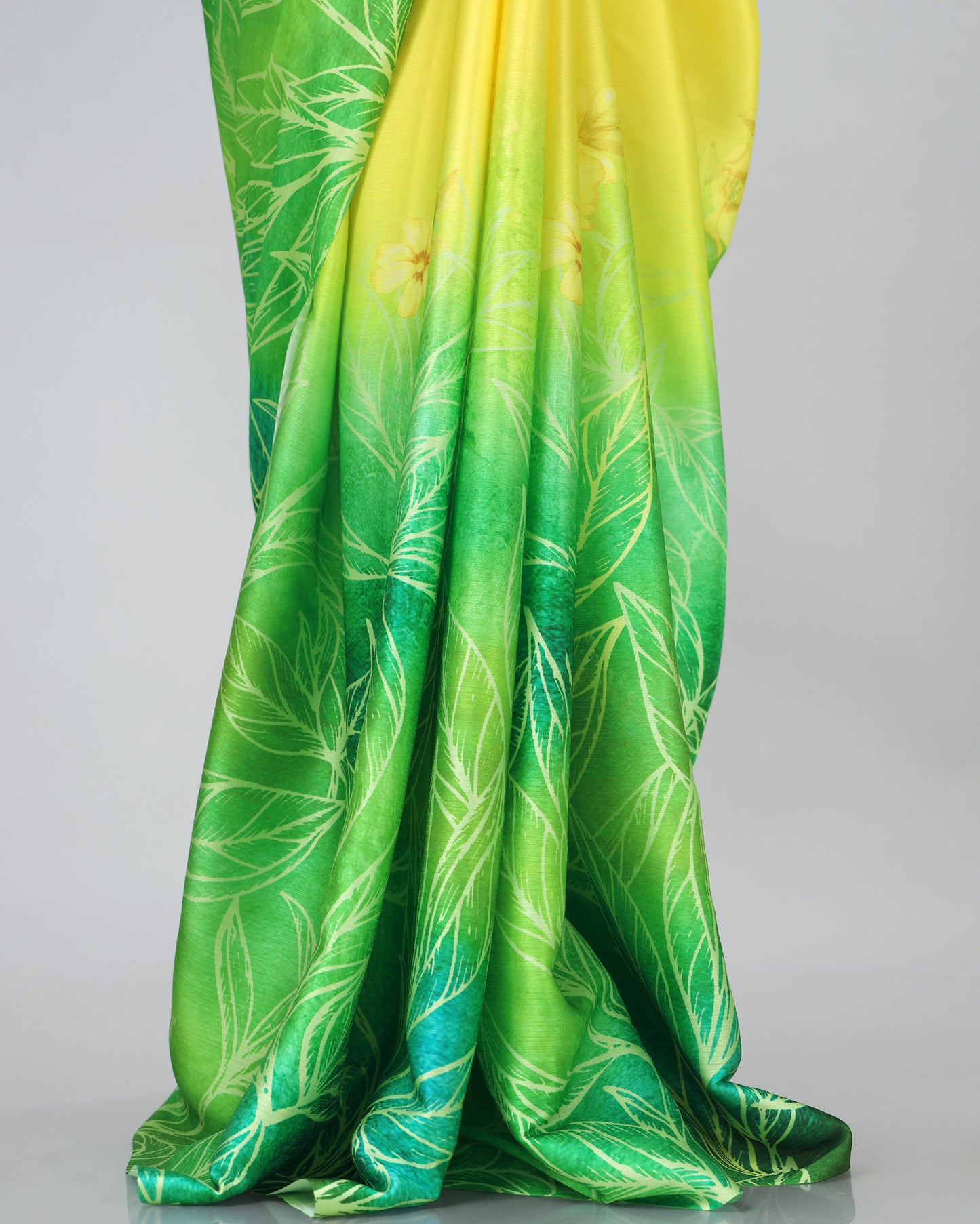 Where Dreams Blossom: Floral Chiffon Satin Saree
