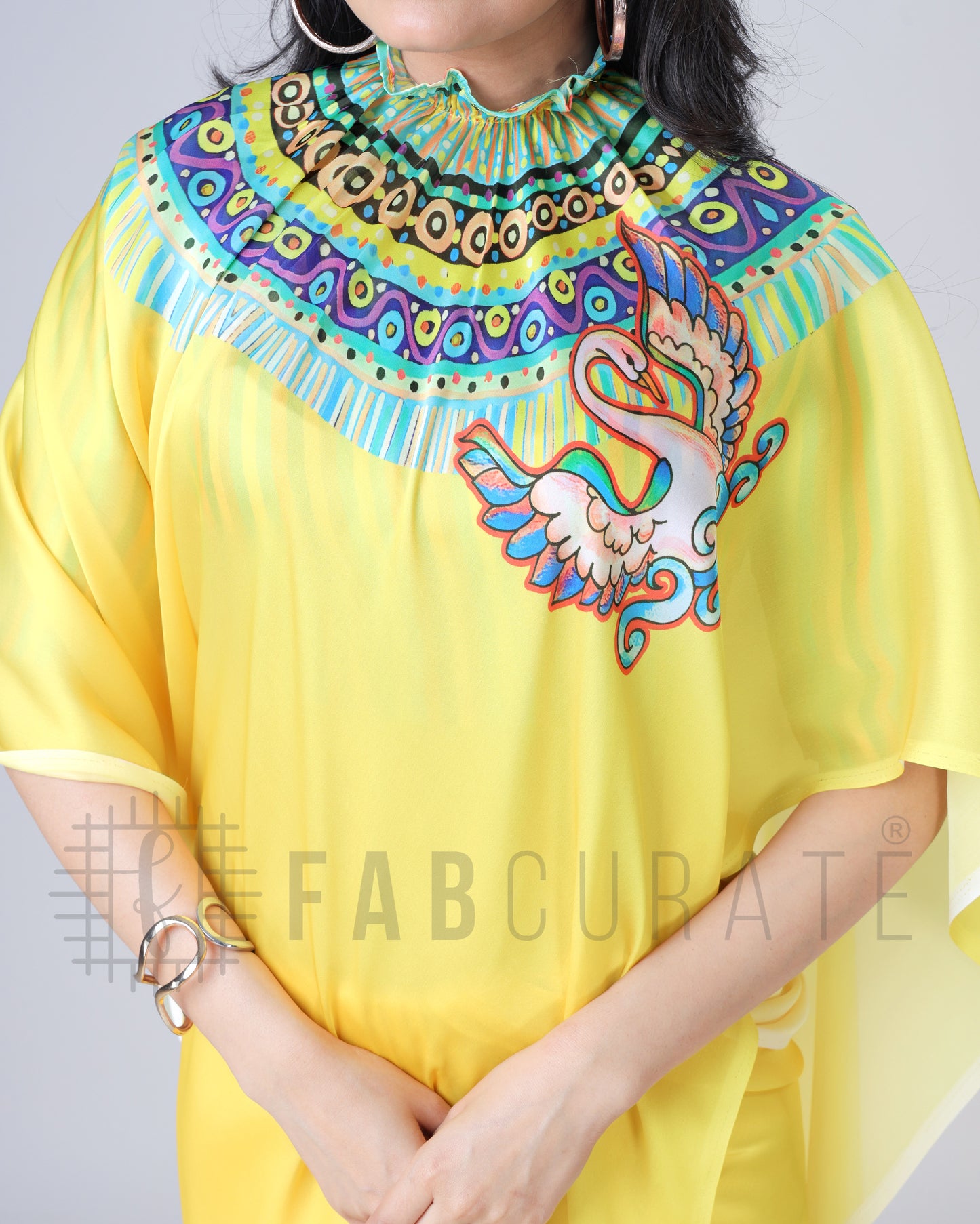 Yellow Traditional Freehand Saree