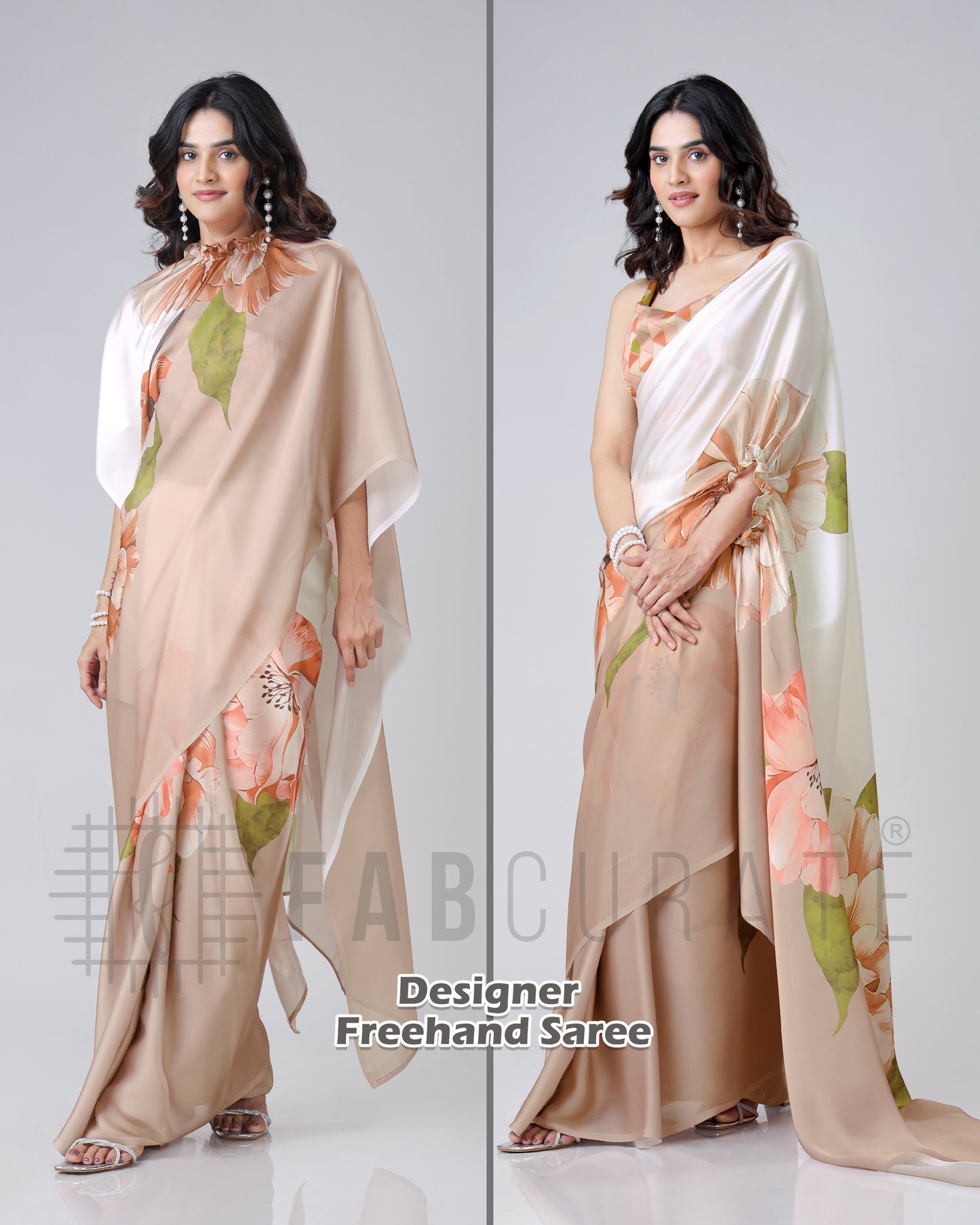 Romentic Floral Freehand Saree