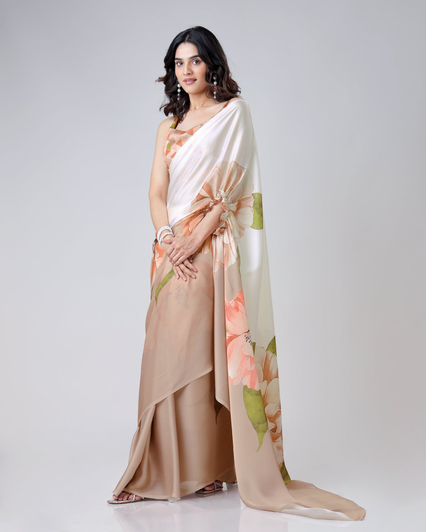 Romentic Floral Freehand Saree