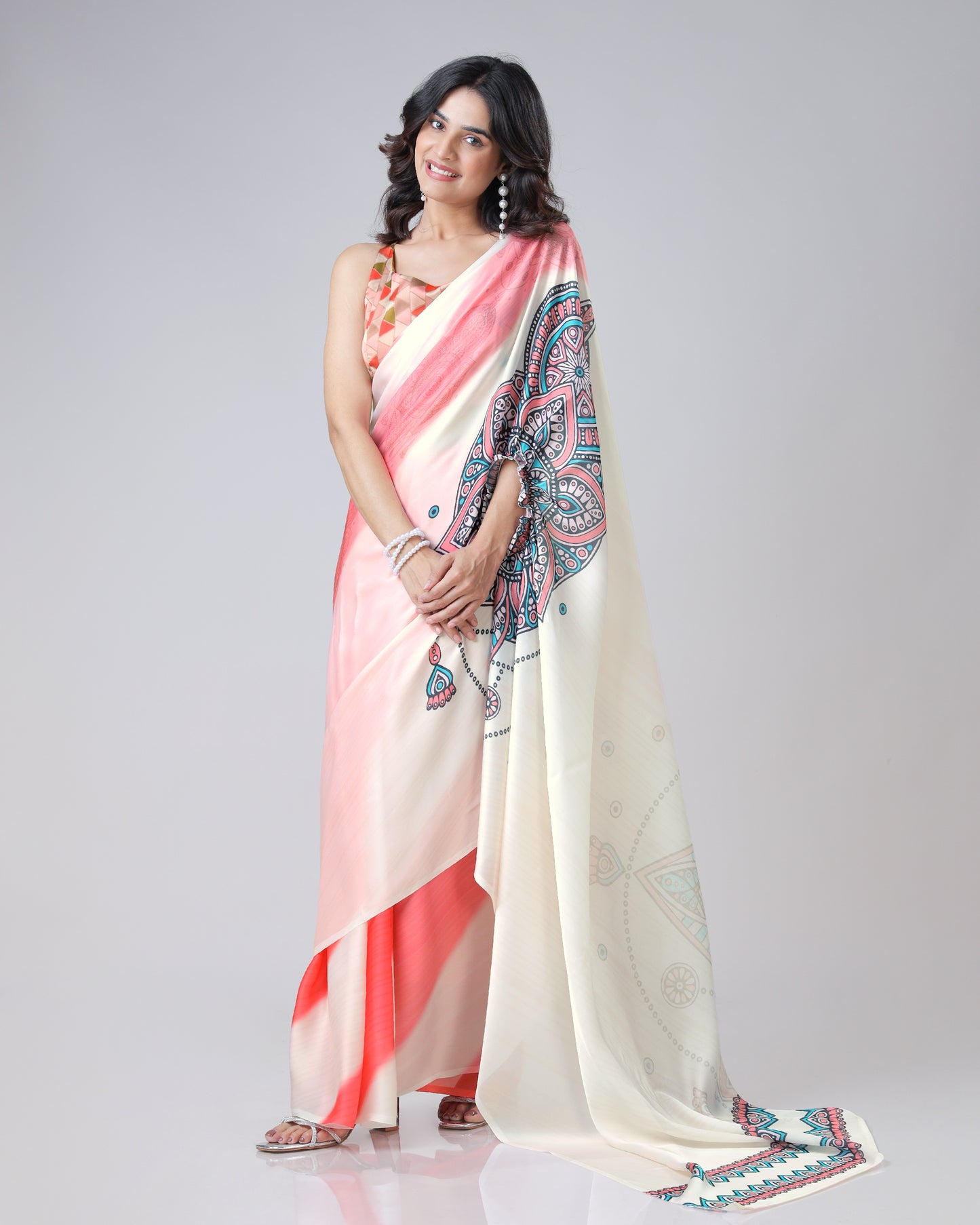 Vintage Mandalaa Print Freehand Saree