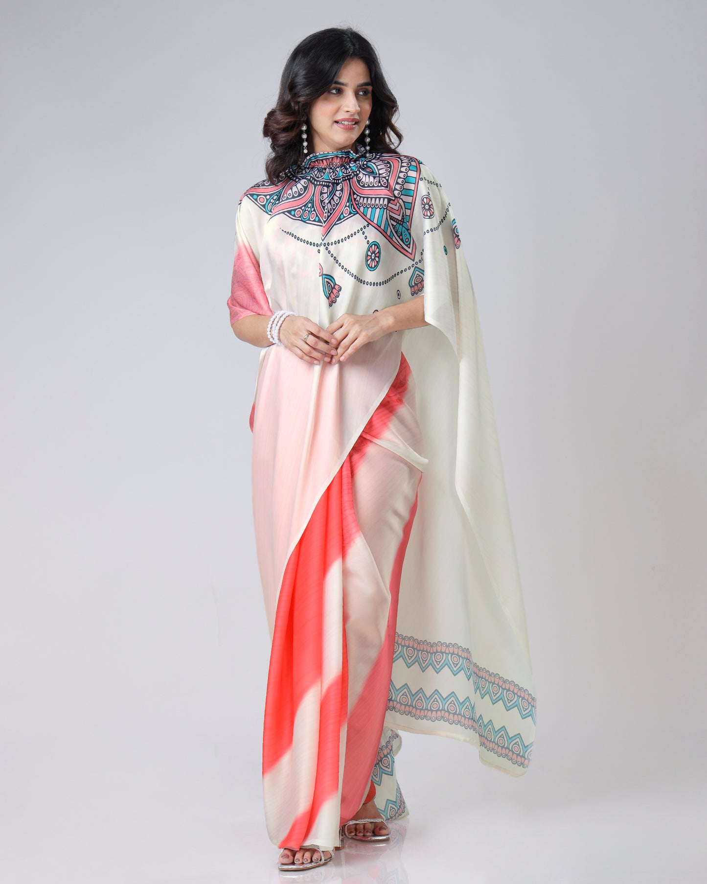 Vintage Mandalaa Print Freehand Saree