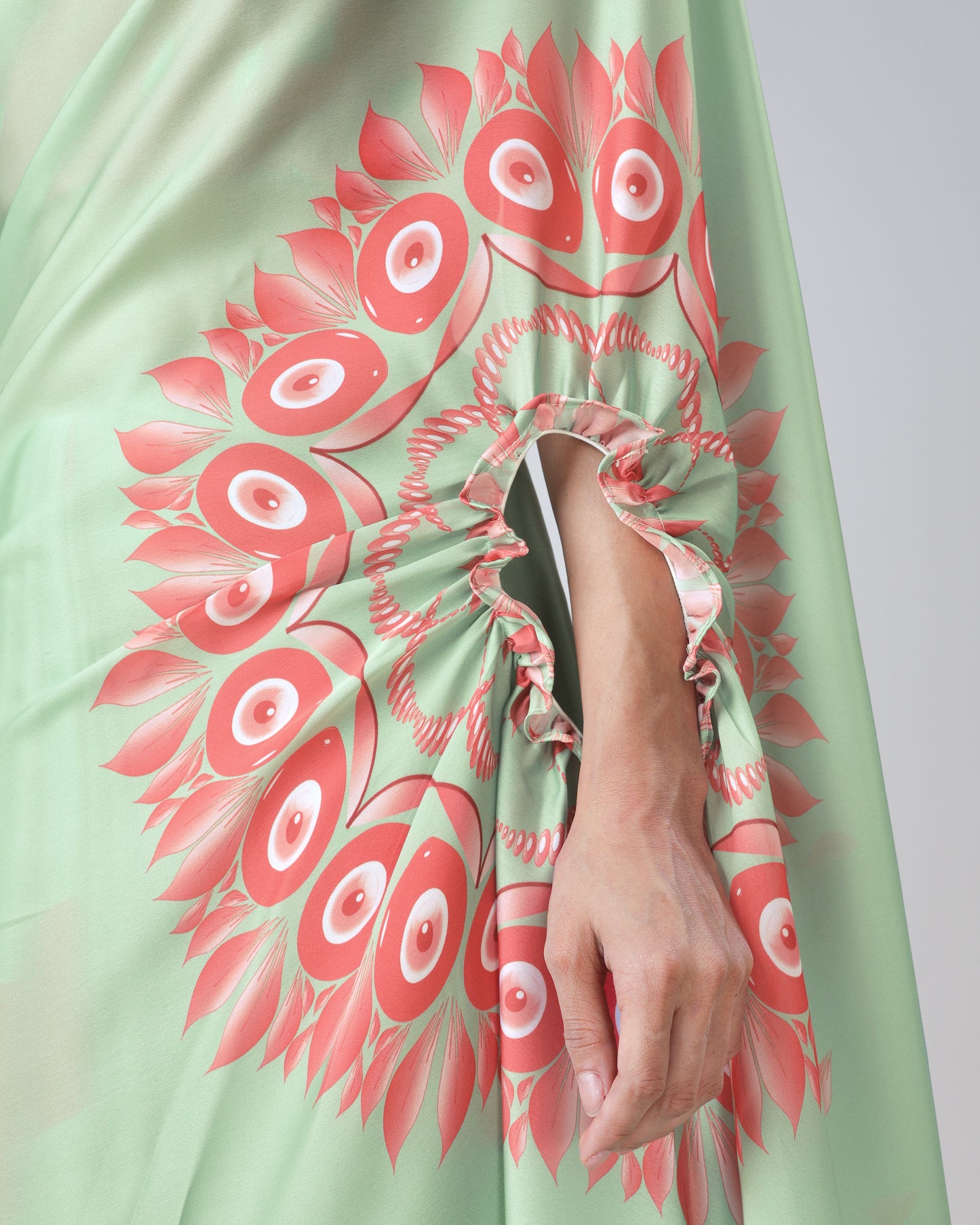 Trendy Evil-Eye Freehand Saree