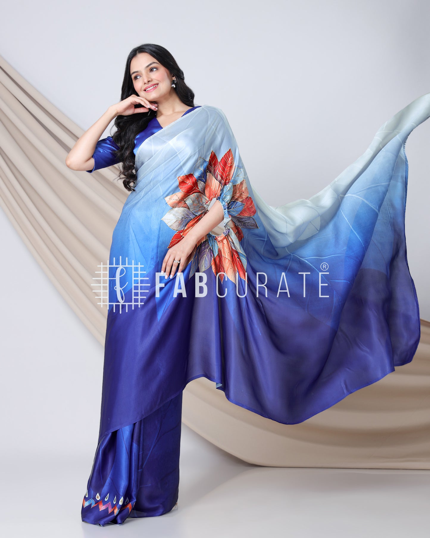 Festival of Flare -Golden Foil Work Freehand Saree