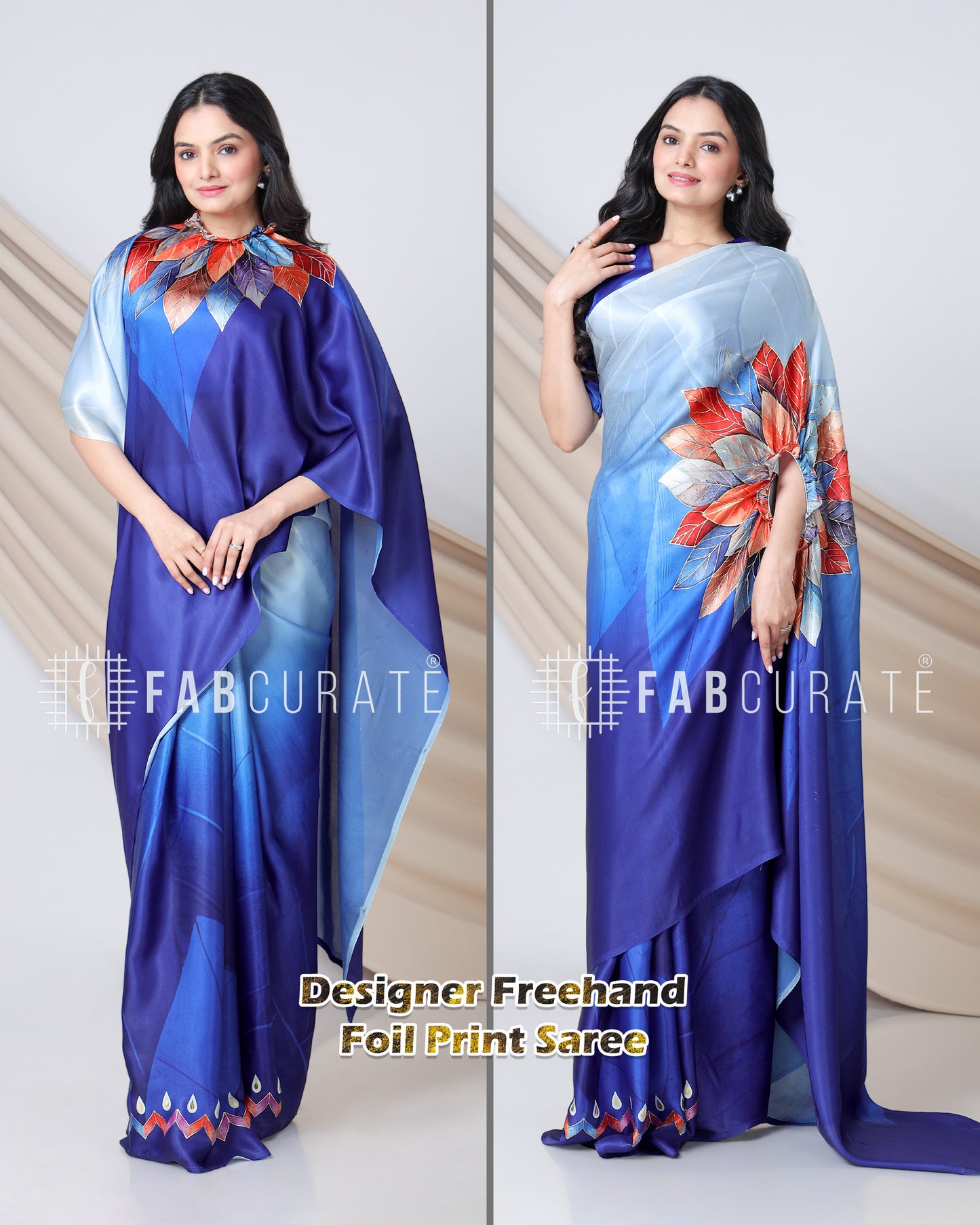 Festival of Flare -Golden Foil Work Freehand Saree