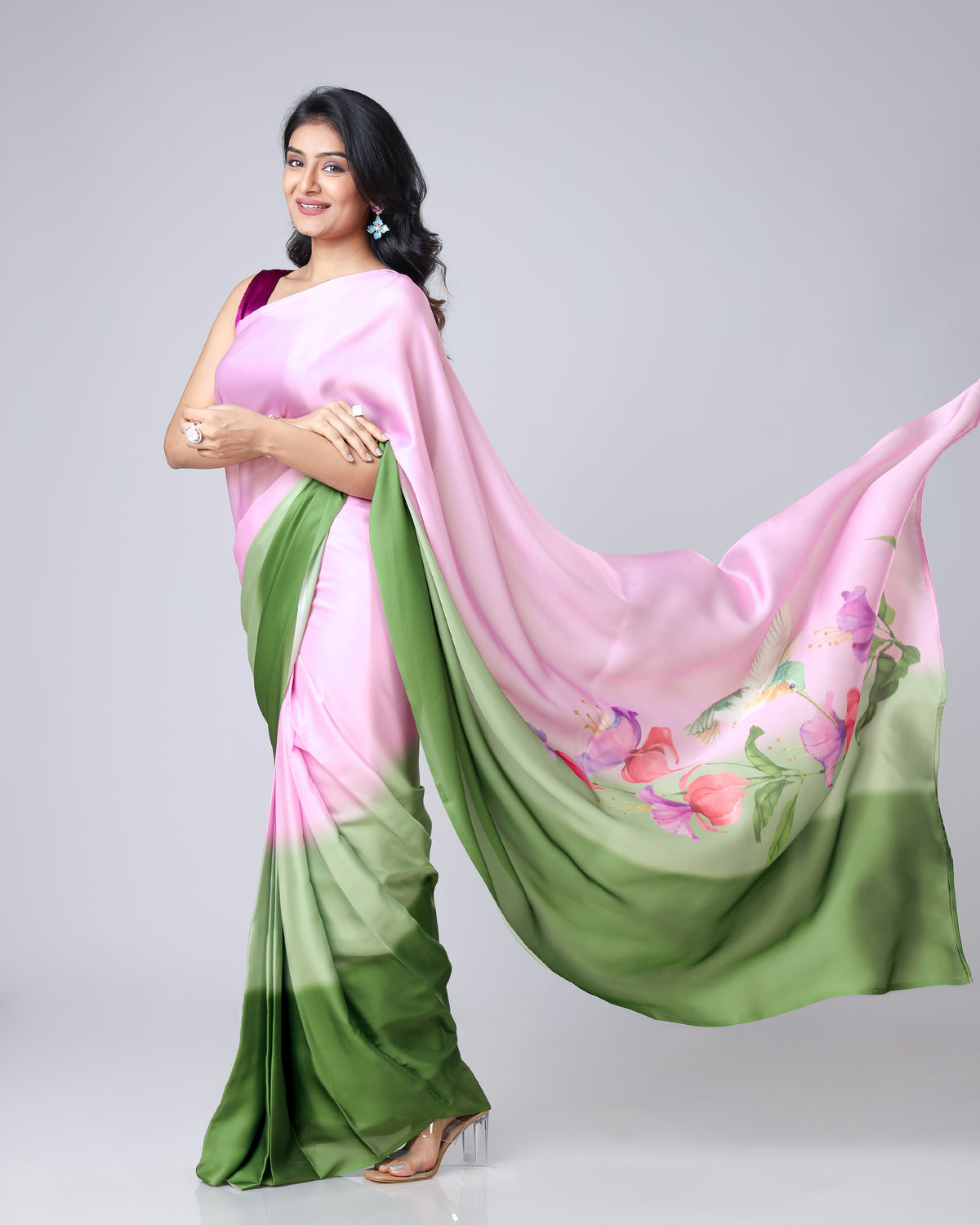 Love in Bloom - Ombre Saree with Floral Feels