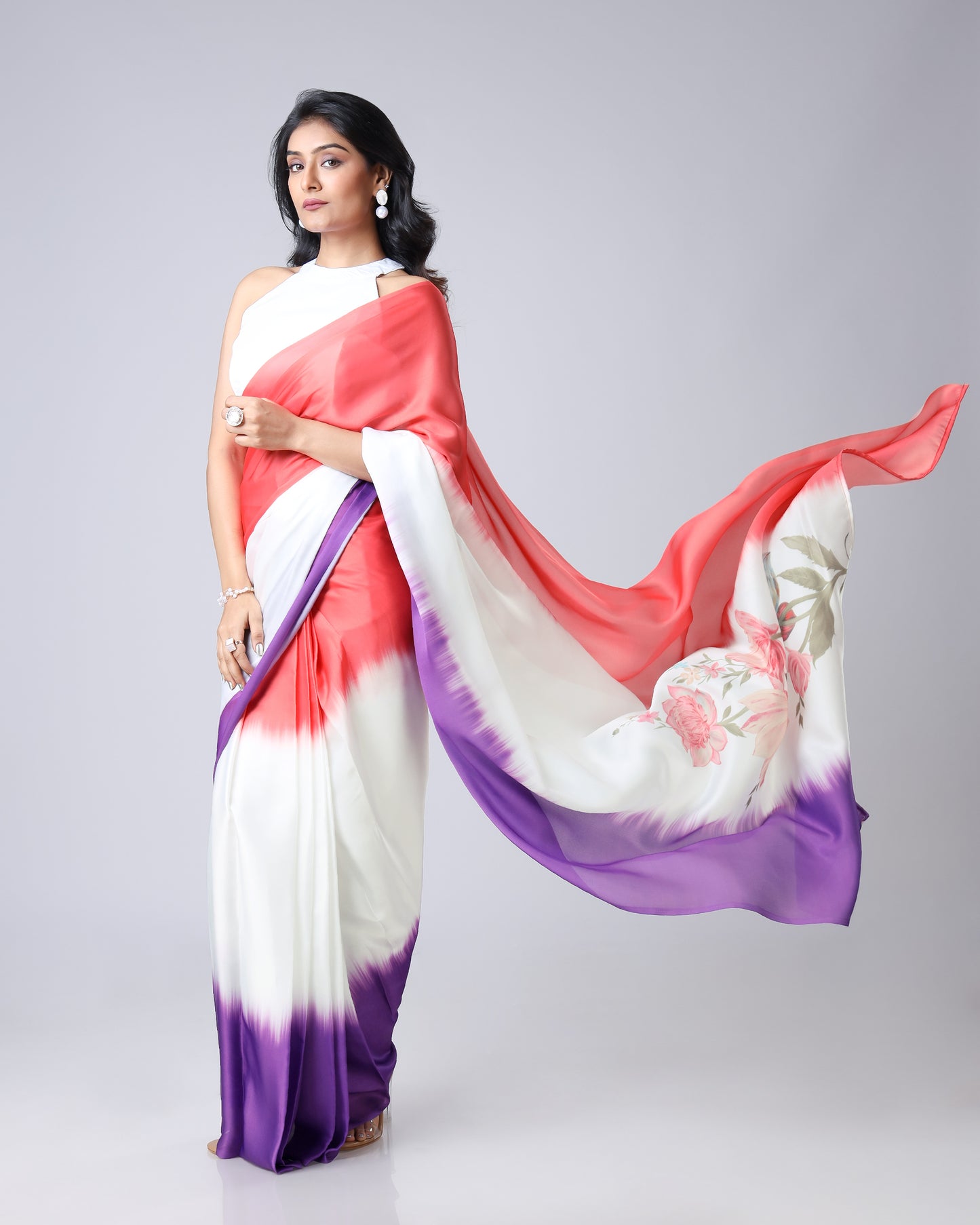Dil Se Draped - Romantic Ombre And Floral Saree