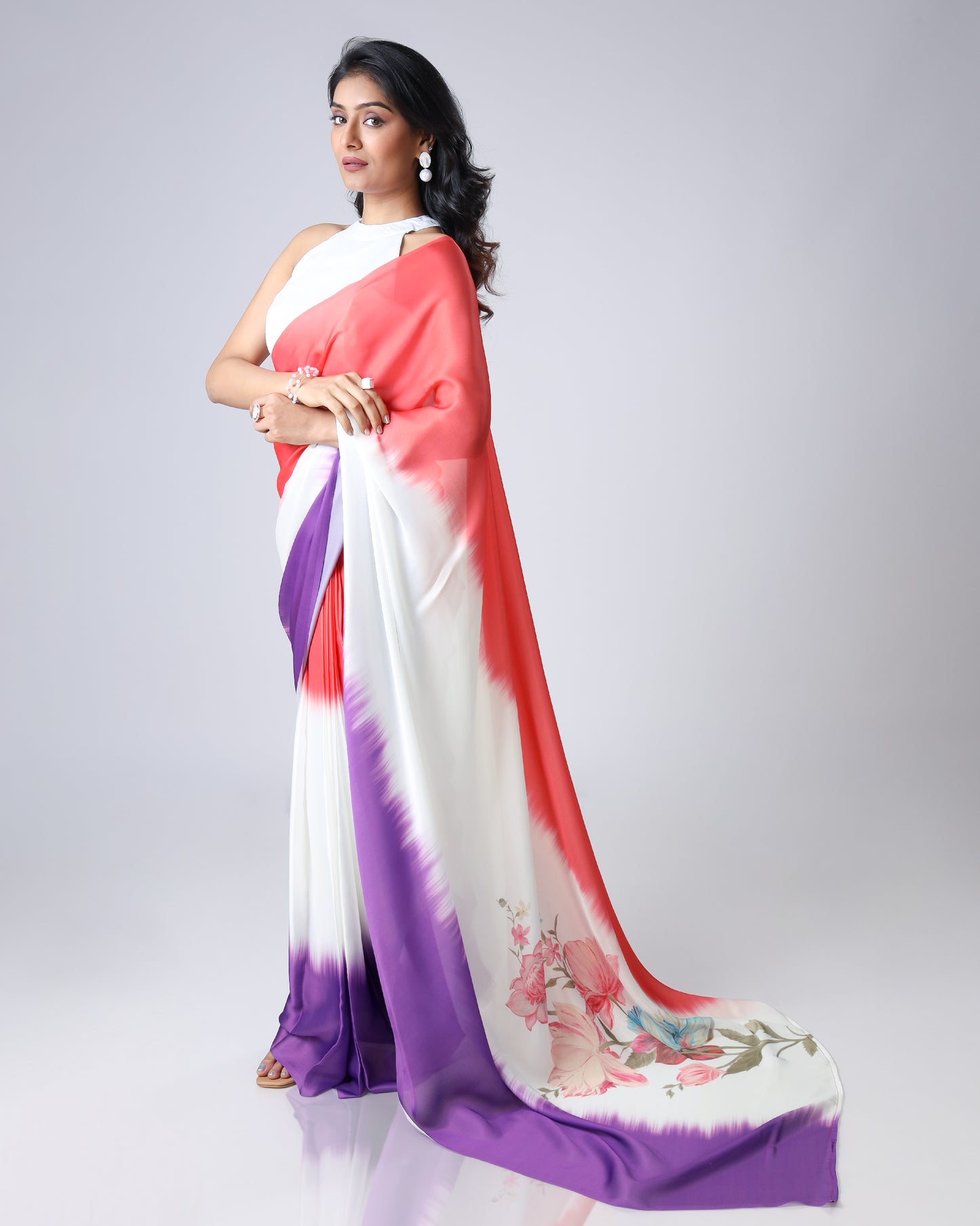 Dil Se Draped - Romantic Ombre And Floral Saree