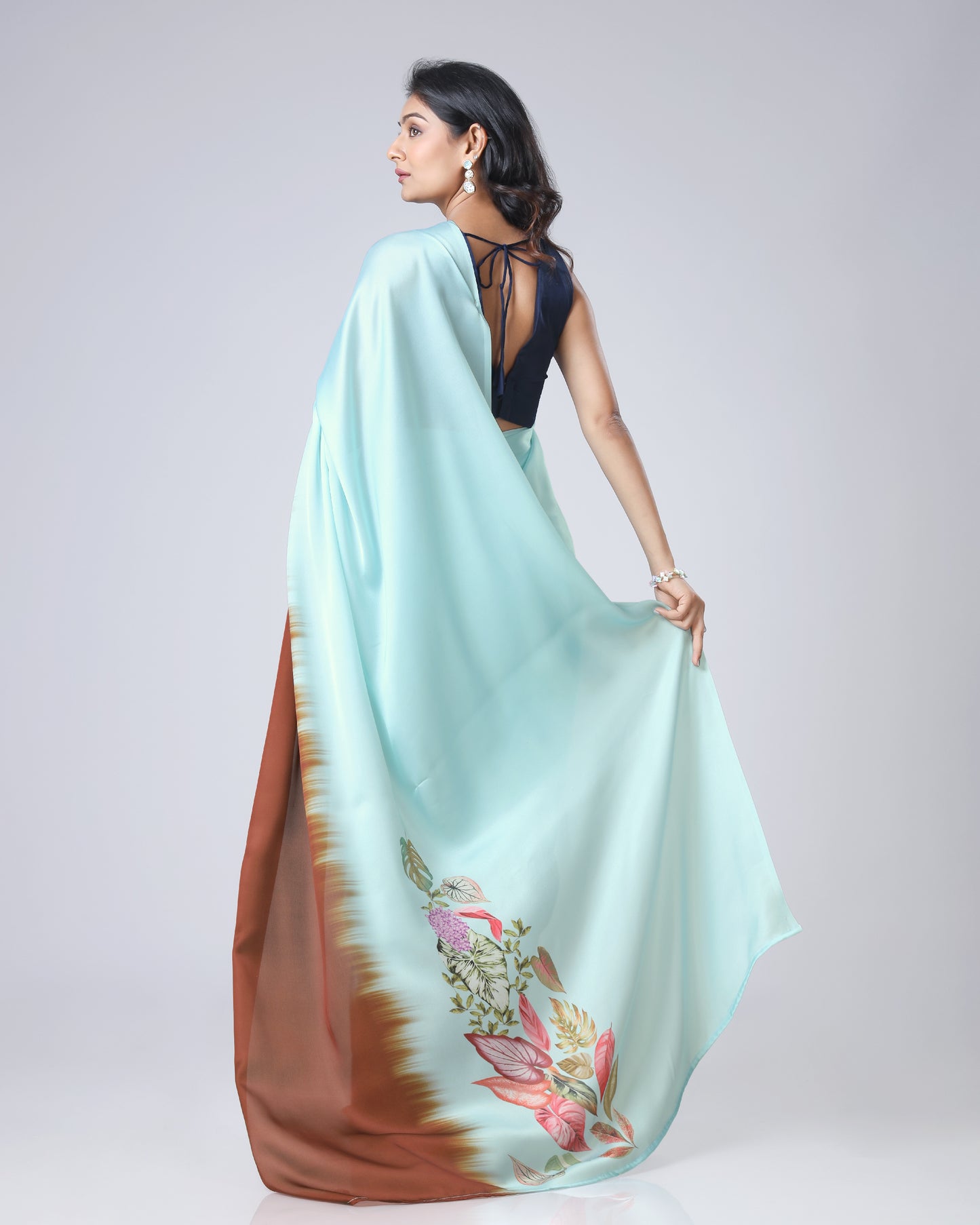 Drape And Bloom - Ombre Saree with Floral Elegance