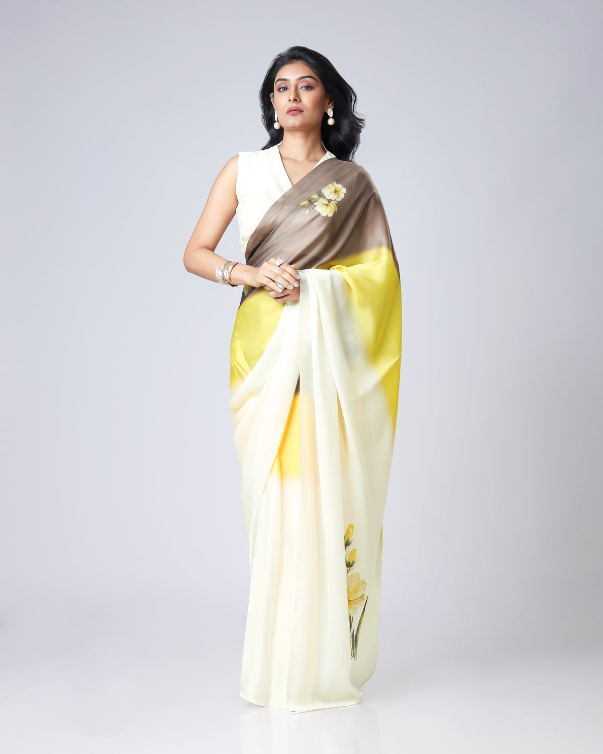 Ombre Garden - Floral Flow Saree 2025 Trendsetter