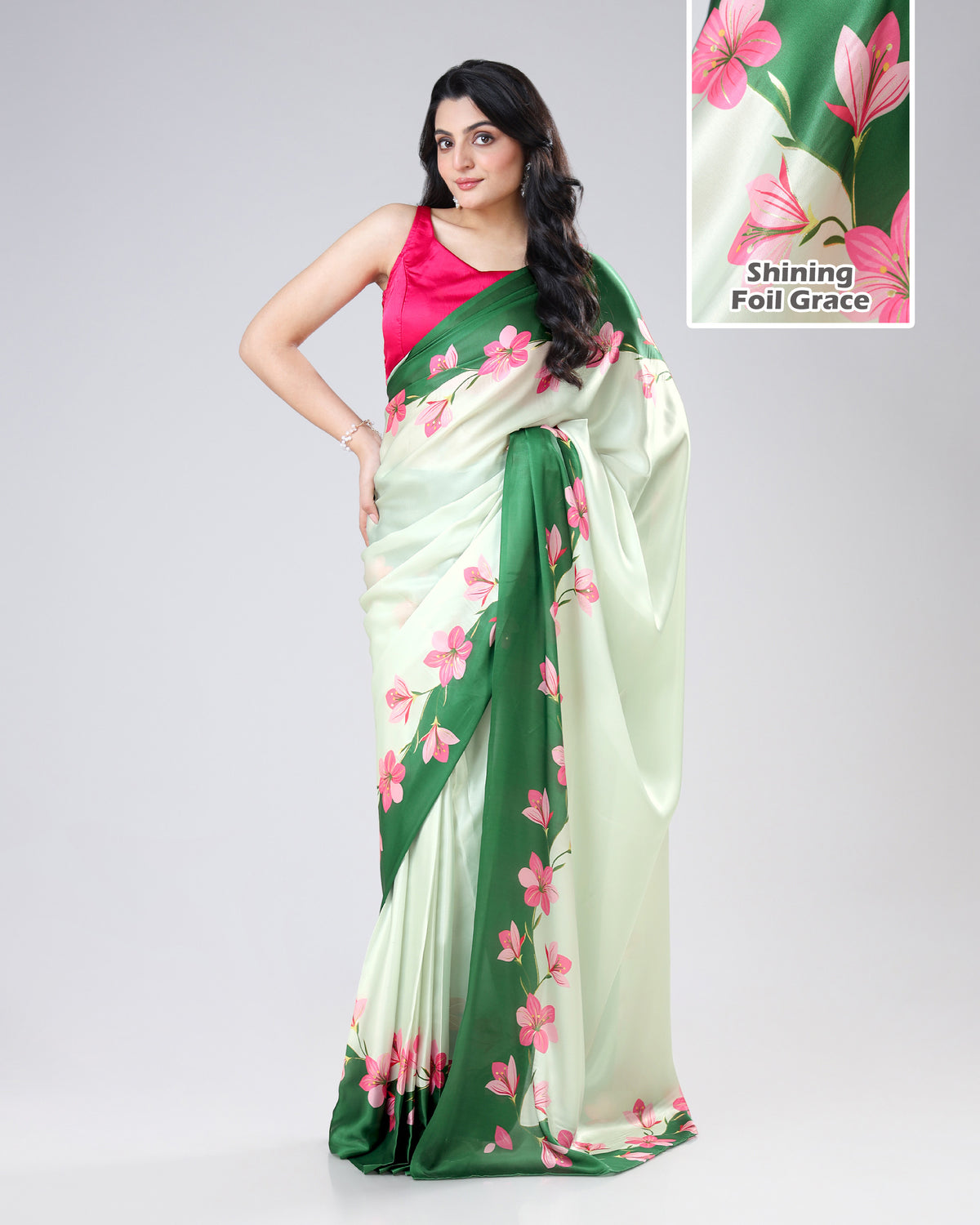 Saree Of The Season - Foil Work Saree Fashion Daily Declares #1