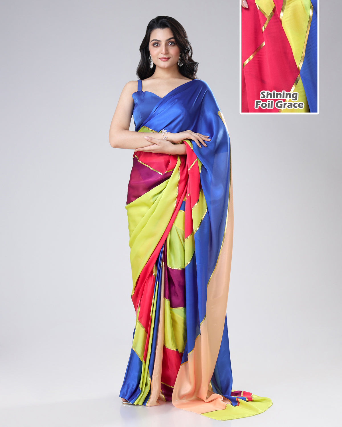 Public Demand: Foil Work Saree Becomes Top-Selling Star