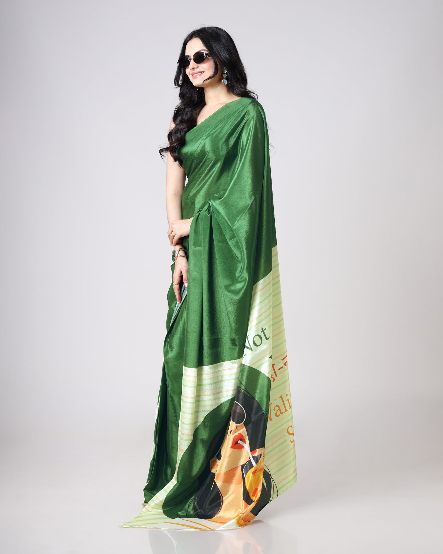 Bold Quote Graphic Saree for Confident Modern Women🔥