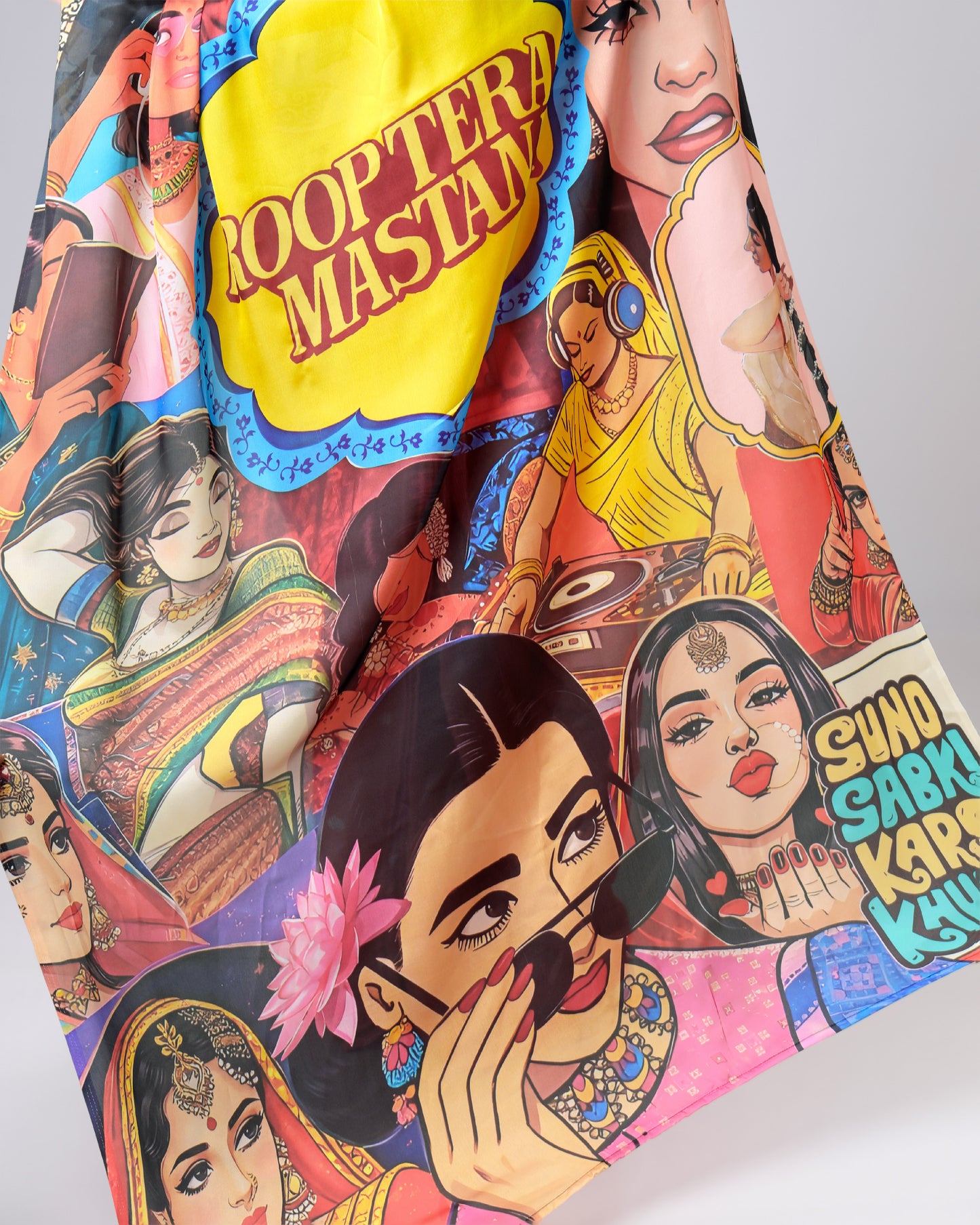 Pop Art Drama Saree - Full loud, full main character energy