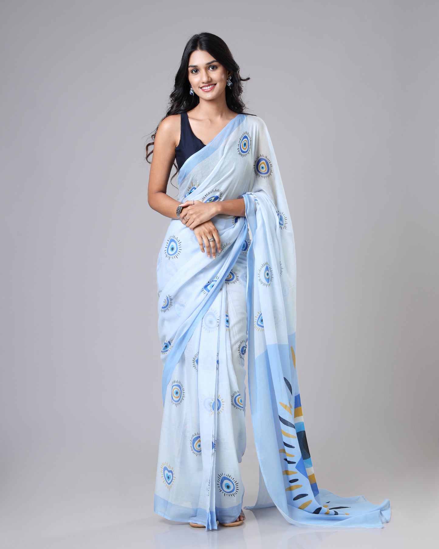 💫 Good Vibes Only Saree – Anti-Nazar Drip