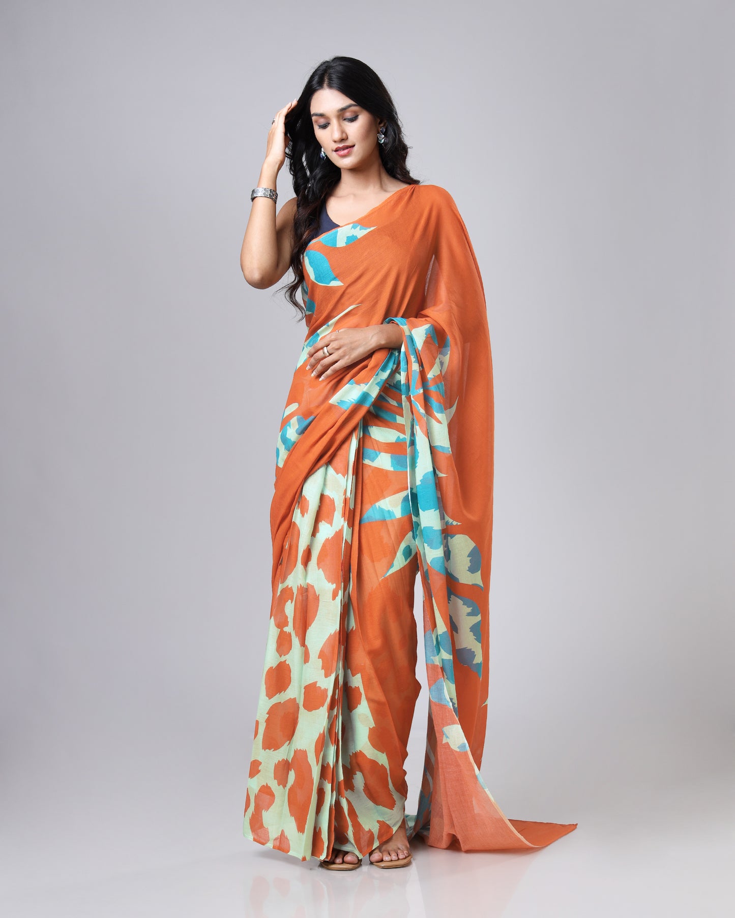 🧡 Summer Swag Saree – Cool Yet Fiery