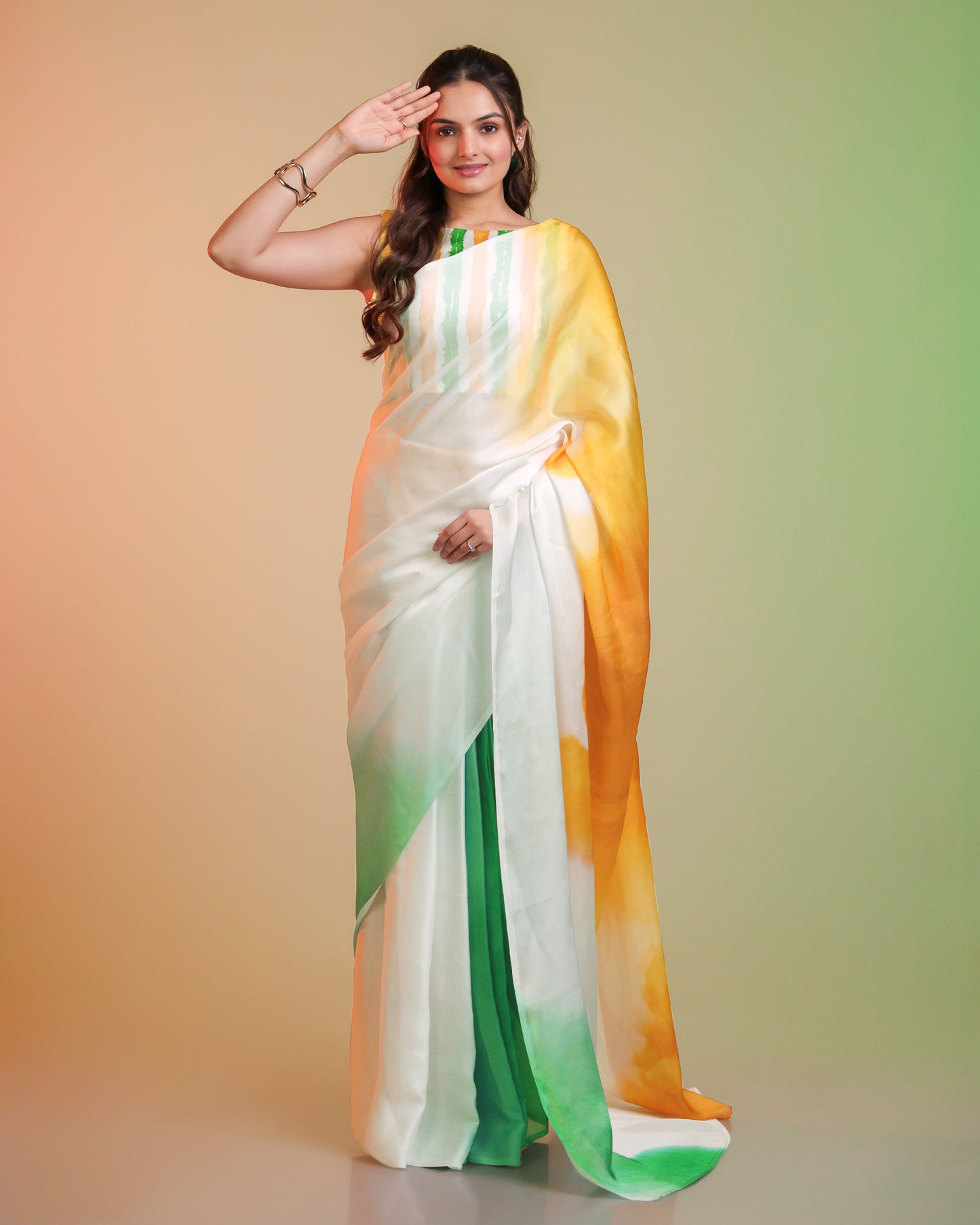 Nation First Saree - Styled in Freedom Colors