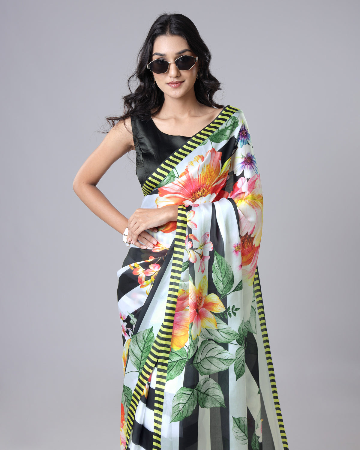 New Season Muse | Floral Stripes Saree Edit