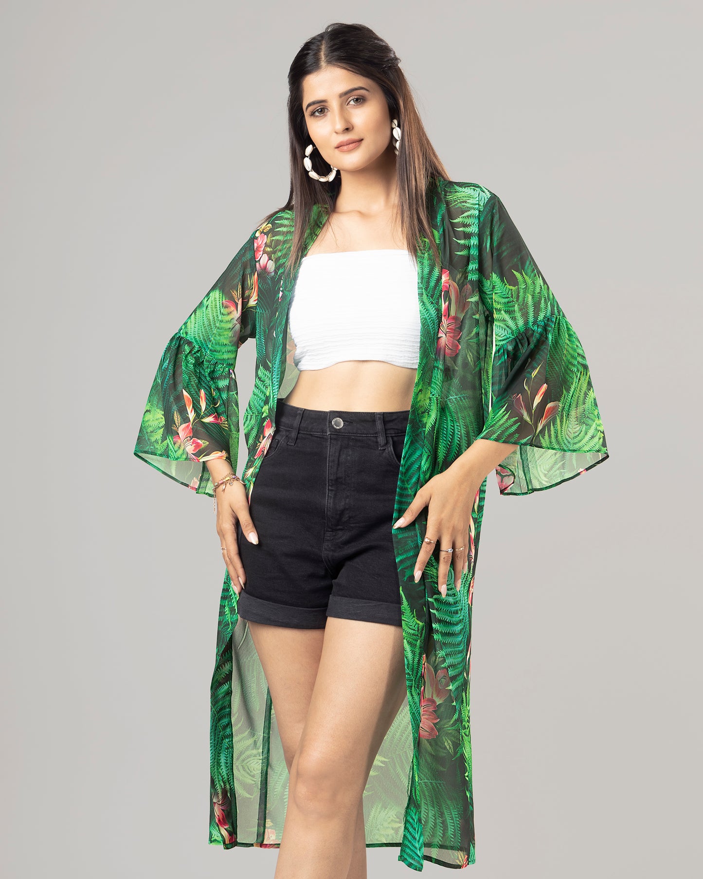 Exclusive Floral Kimono Shrug For Women