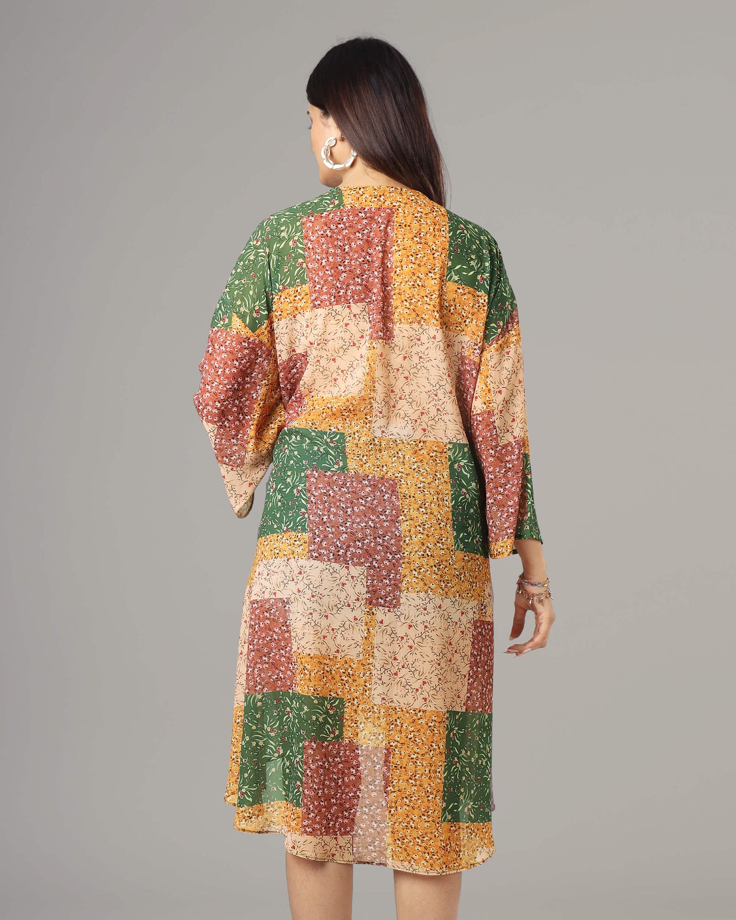 Exclusive Colour Block Waterfall Shrug For Women