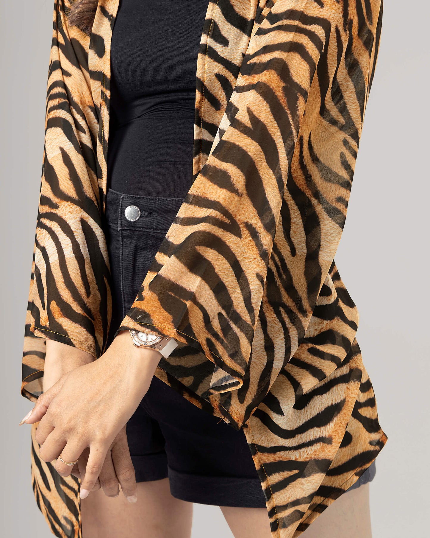 Exclusive Animal Print Kimono Shrug For Women