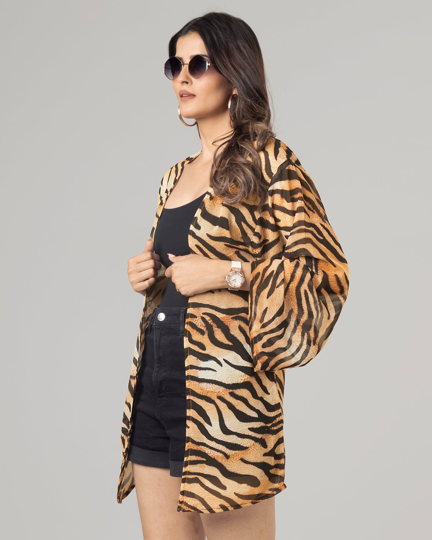 Exclusive Animal Print Kimono Shrug For Women