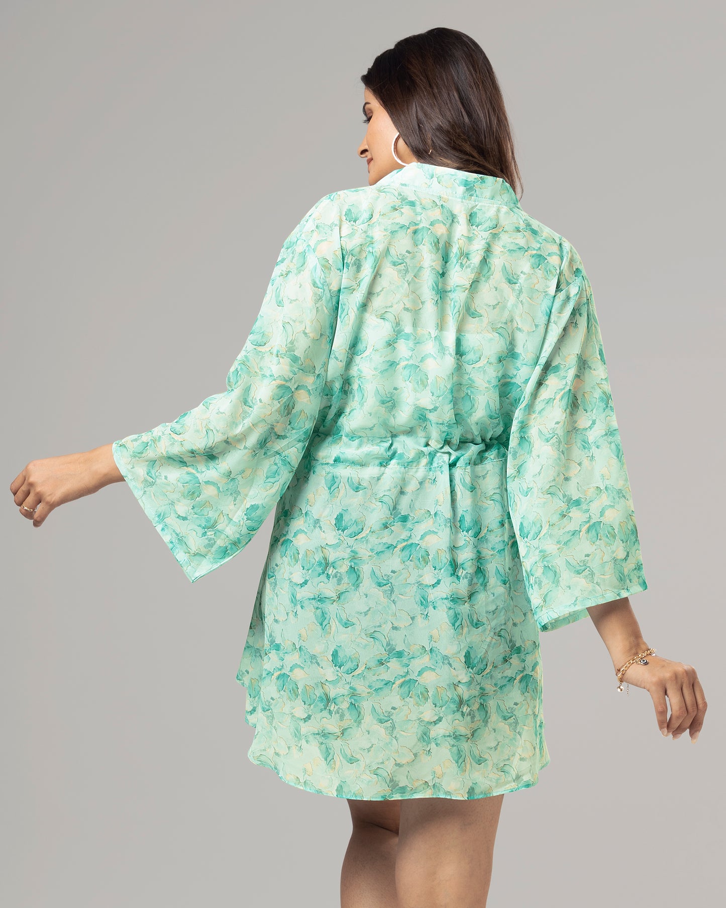 Lovely Floral Tie Belt Shrug For Women