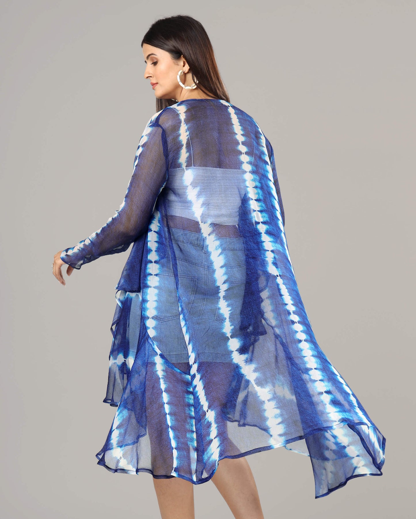 Trendy Royal Shiiborii Waterfall Shrug For Women