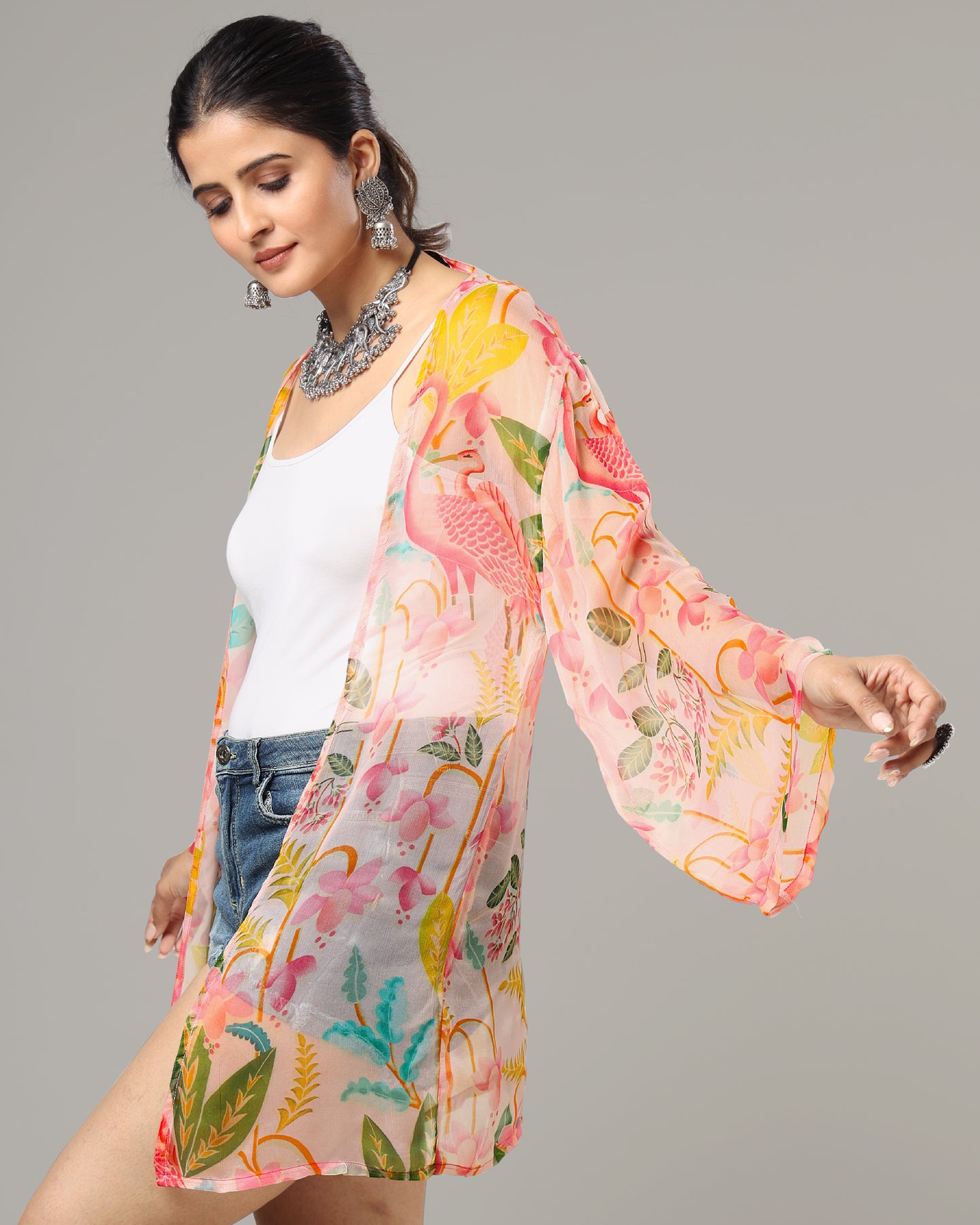Exclusive Vintage Floral Kimono Shrug For Women