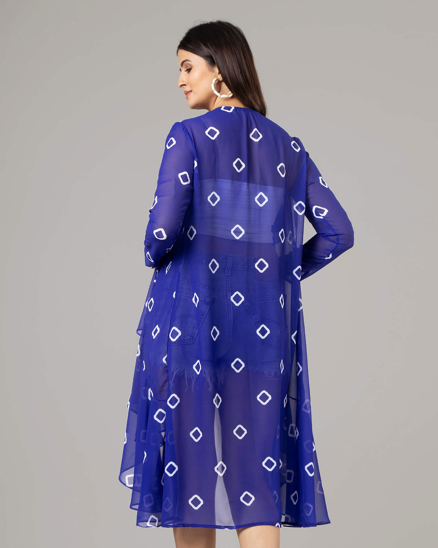 Trendy Royal Bandhanii Waterfall Shrug For Women