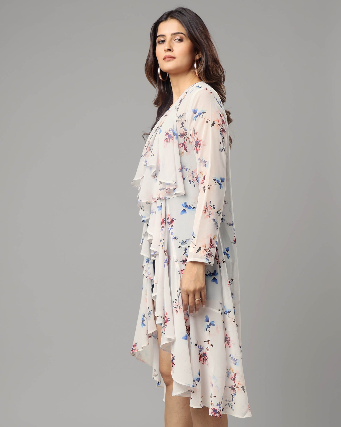 Sniffy Floral Waterfall Shrug For Women