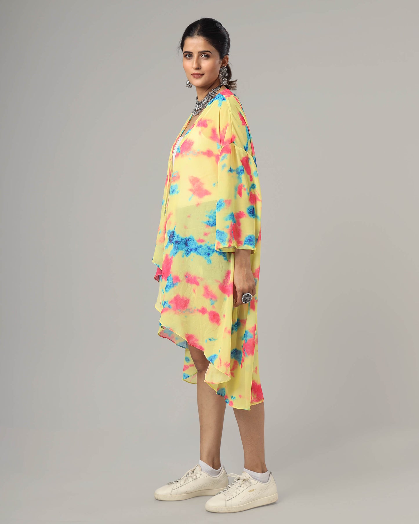 Stunning Tye And Dye Waterfall Shrug For Women