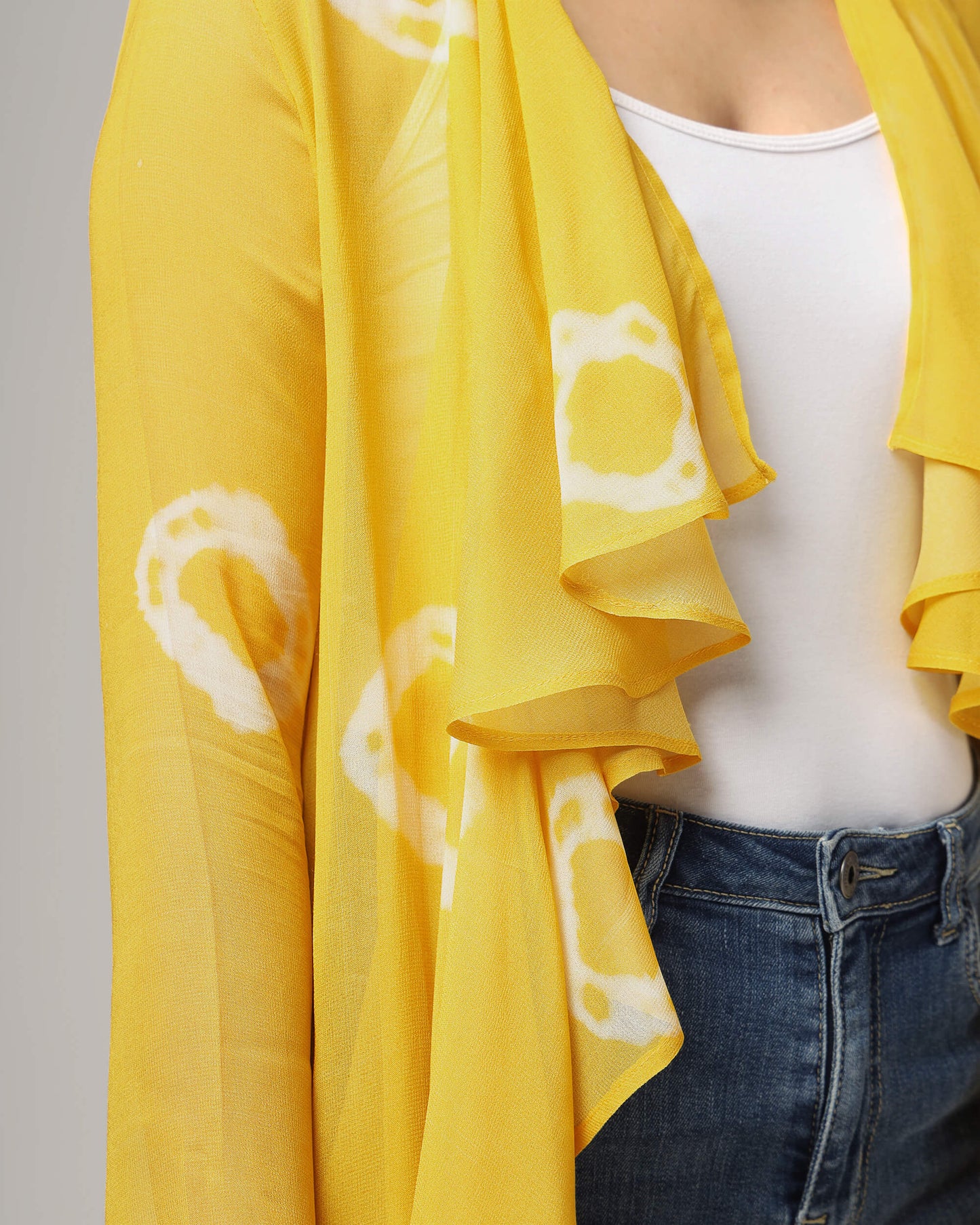 Trendy Bandhanii Waterfall Shrug For Women