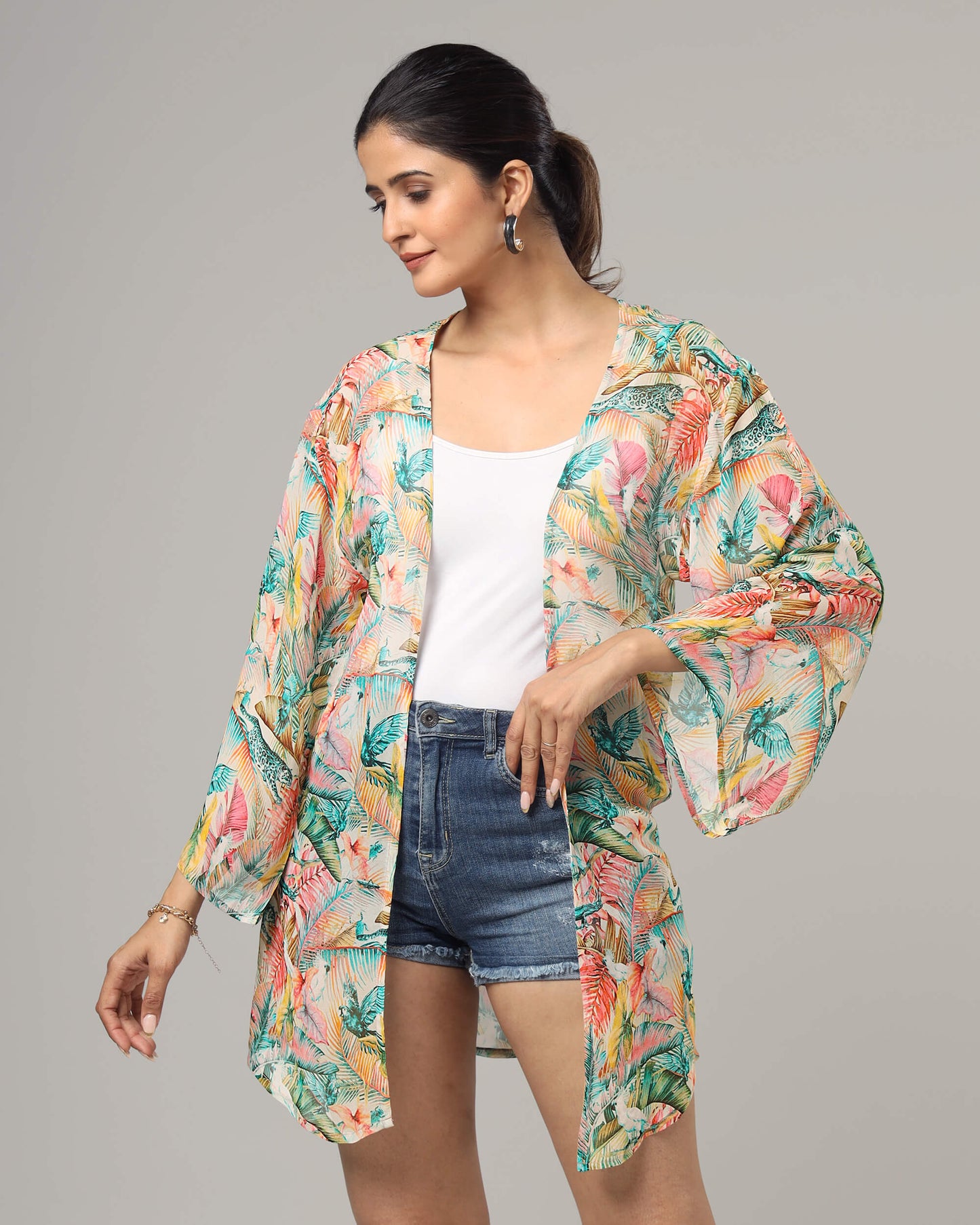 Tropical Kimono Shrug For Women