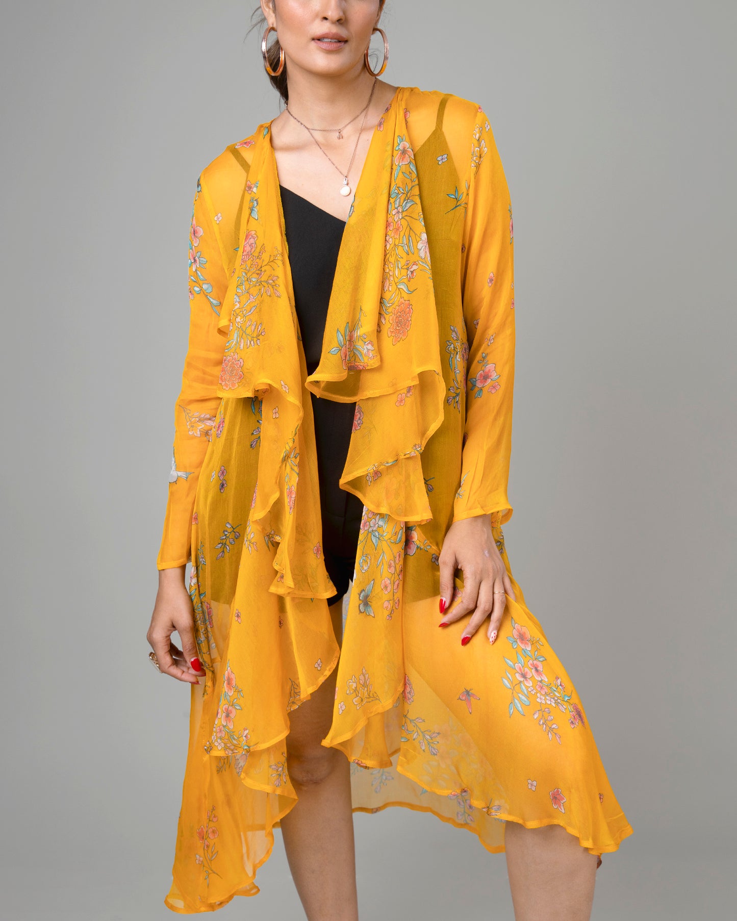 Floral Waterfall Shrug For Women