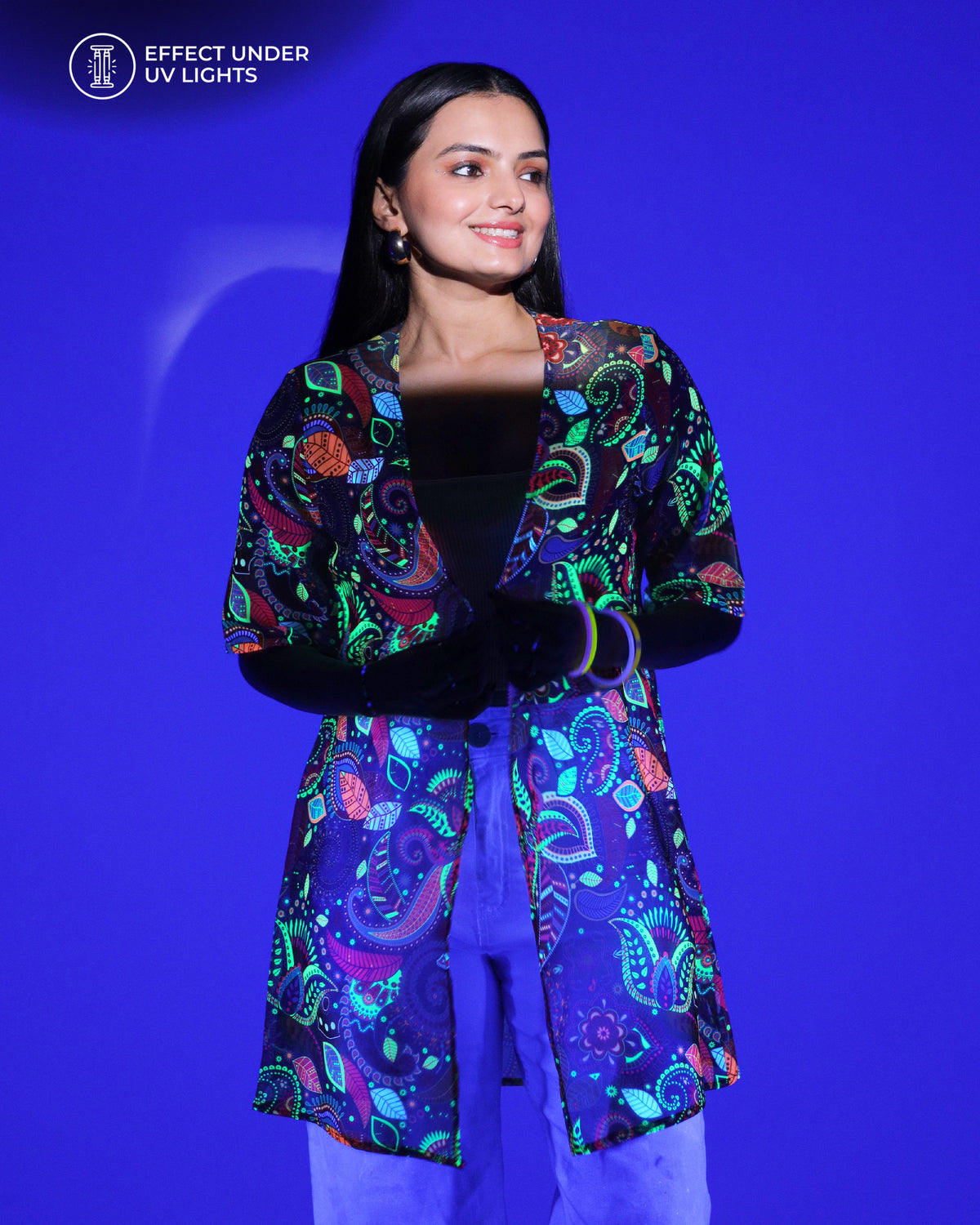 Shrug And Shine - Neon Printed Party Shrug That Glows Bright