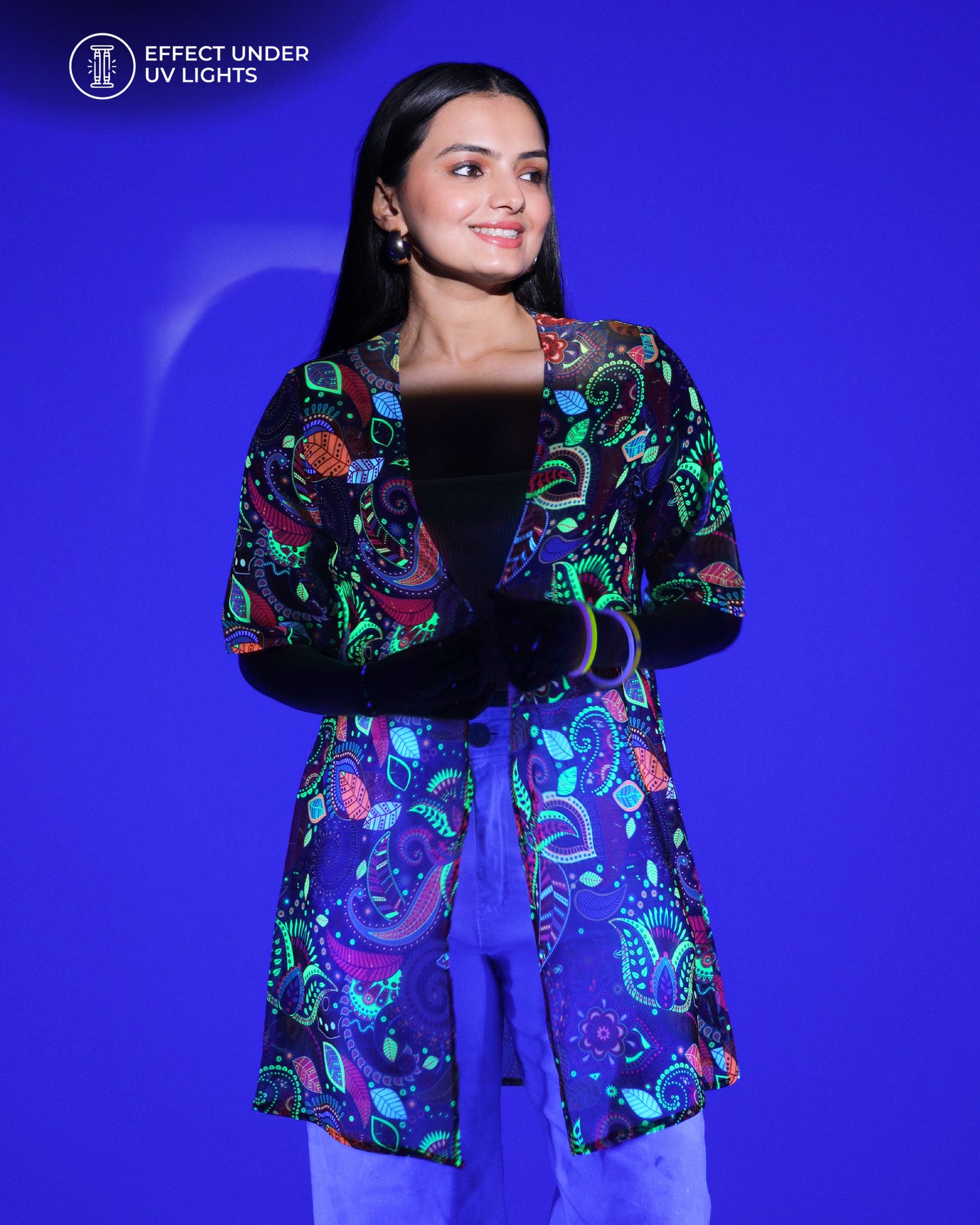 Shrug And Shine - Neon Printed Party Shrug That Glows Bright