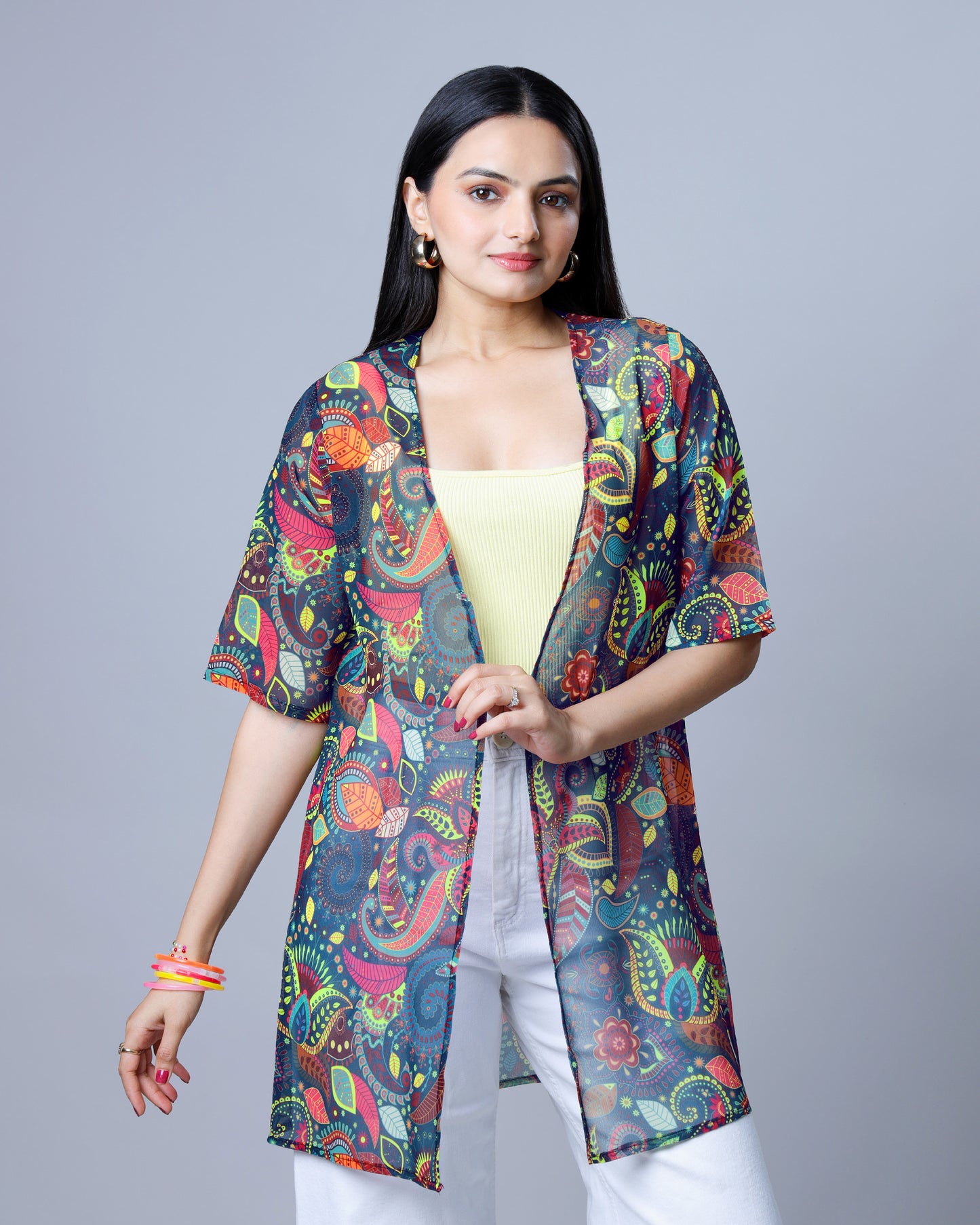 Shrug And Shine - Neon Printed Party Shrug That Glows Bright