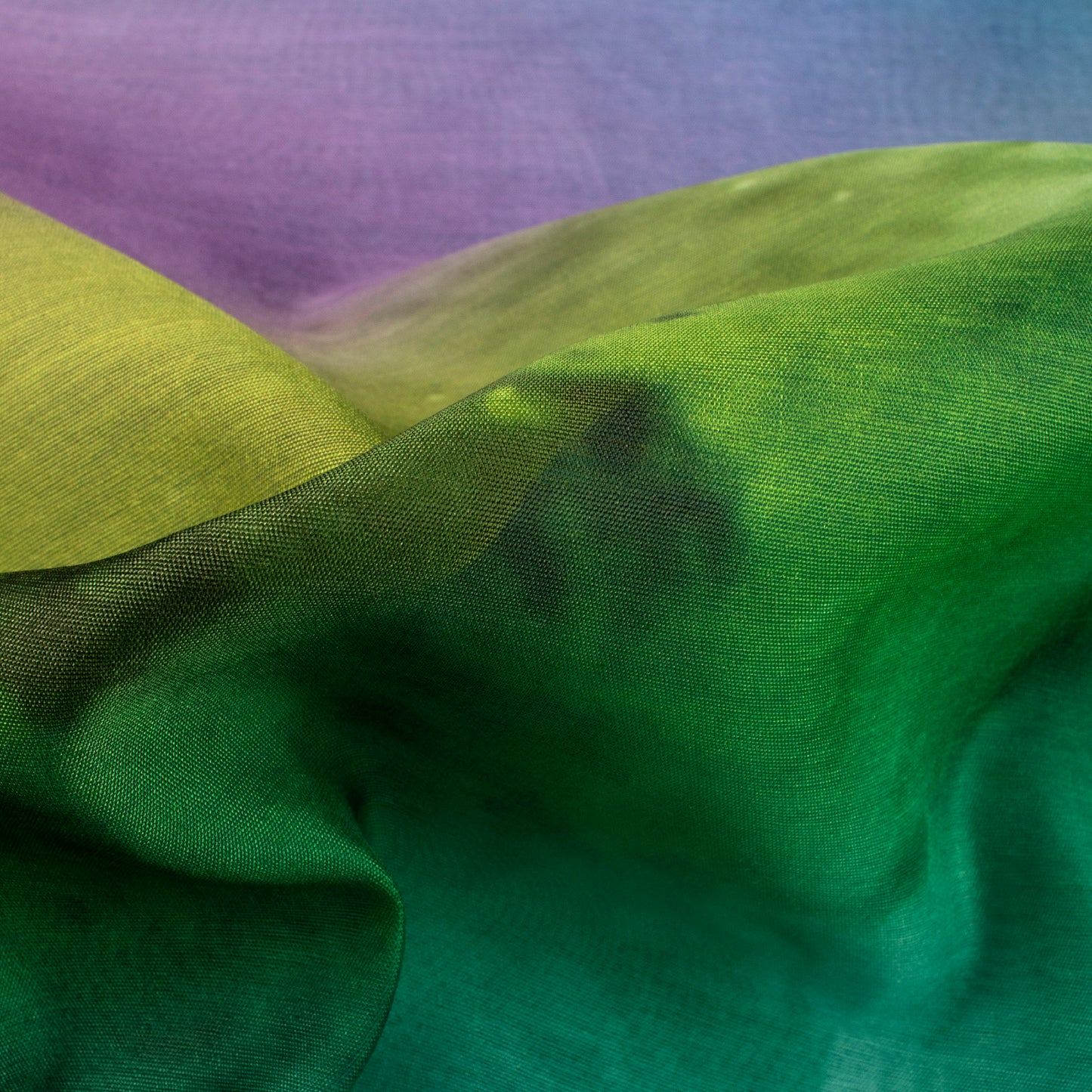 Purple Tye And Dye Digital Print Chanderi Fabric