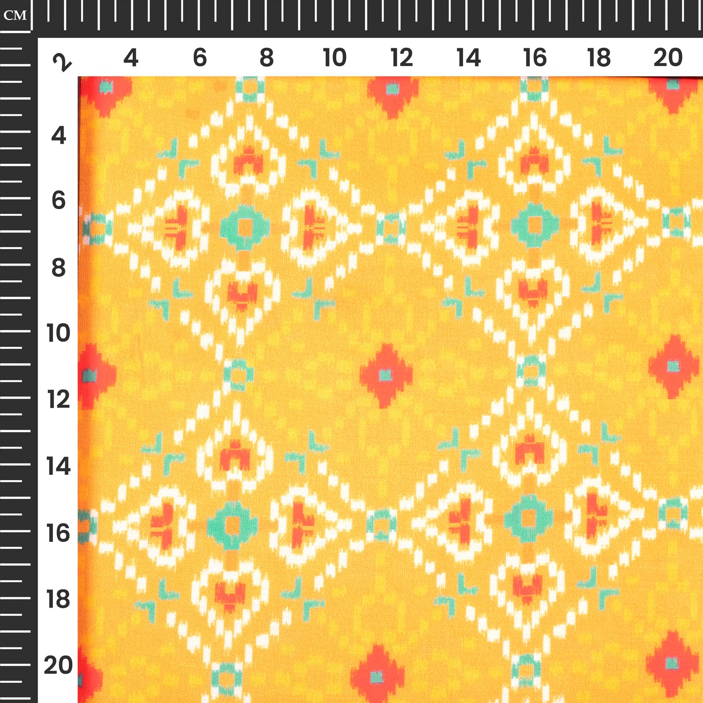 Butter Yellow Traditional Digital Print Modal Satin Fabric