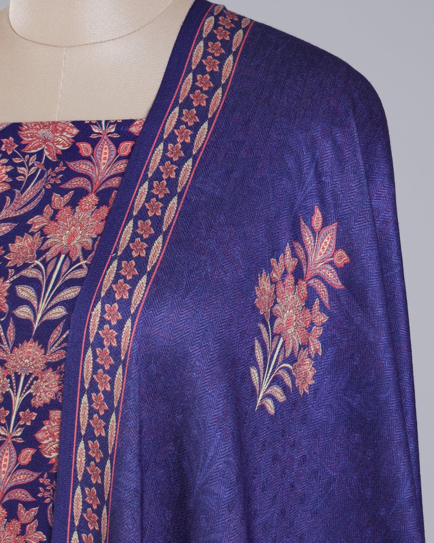 Exclusive 2 Piece Pashmina Unstiched Suit Set Feturing Kurta Dupatta