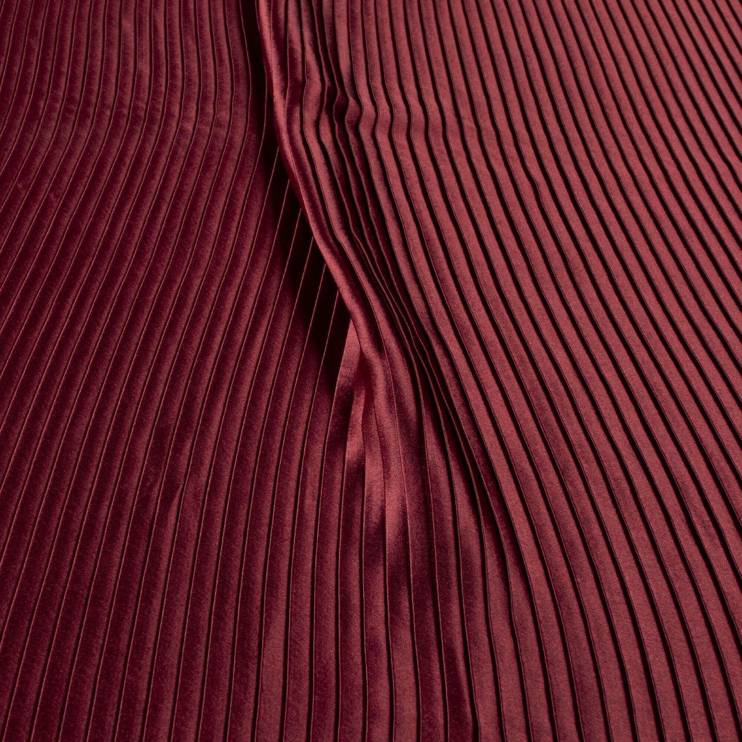 Maroon Plain Japan Satin Pleated Fabric